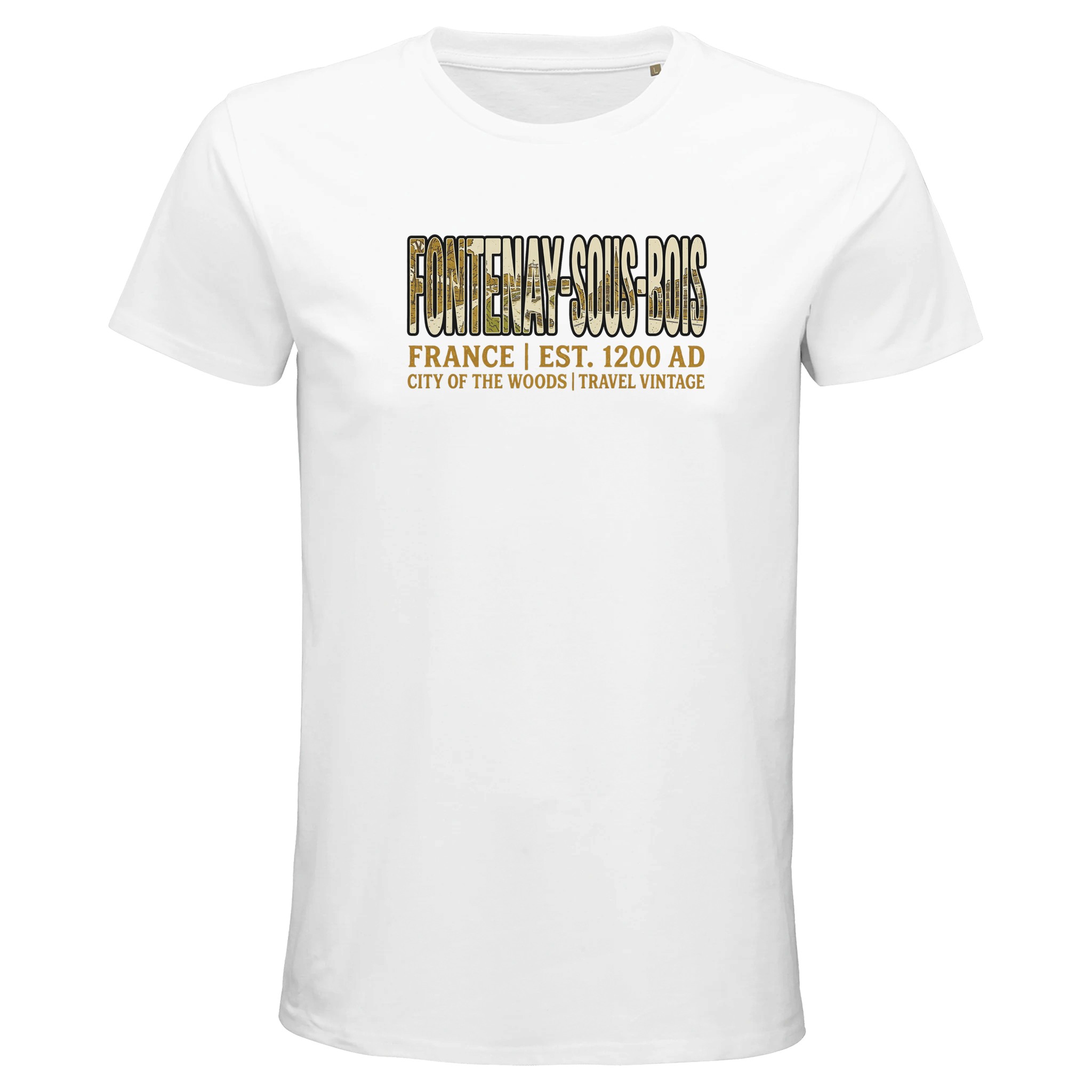 T-shirt Fontenay-sous-Bois homme bio ajusté ville T-shirt Fontenay-sous-Bois homme bio ajusté ville