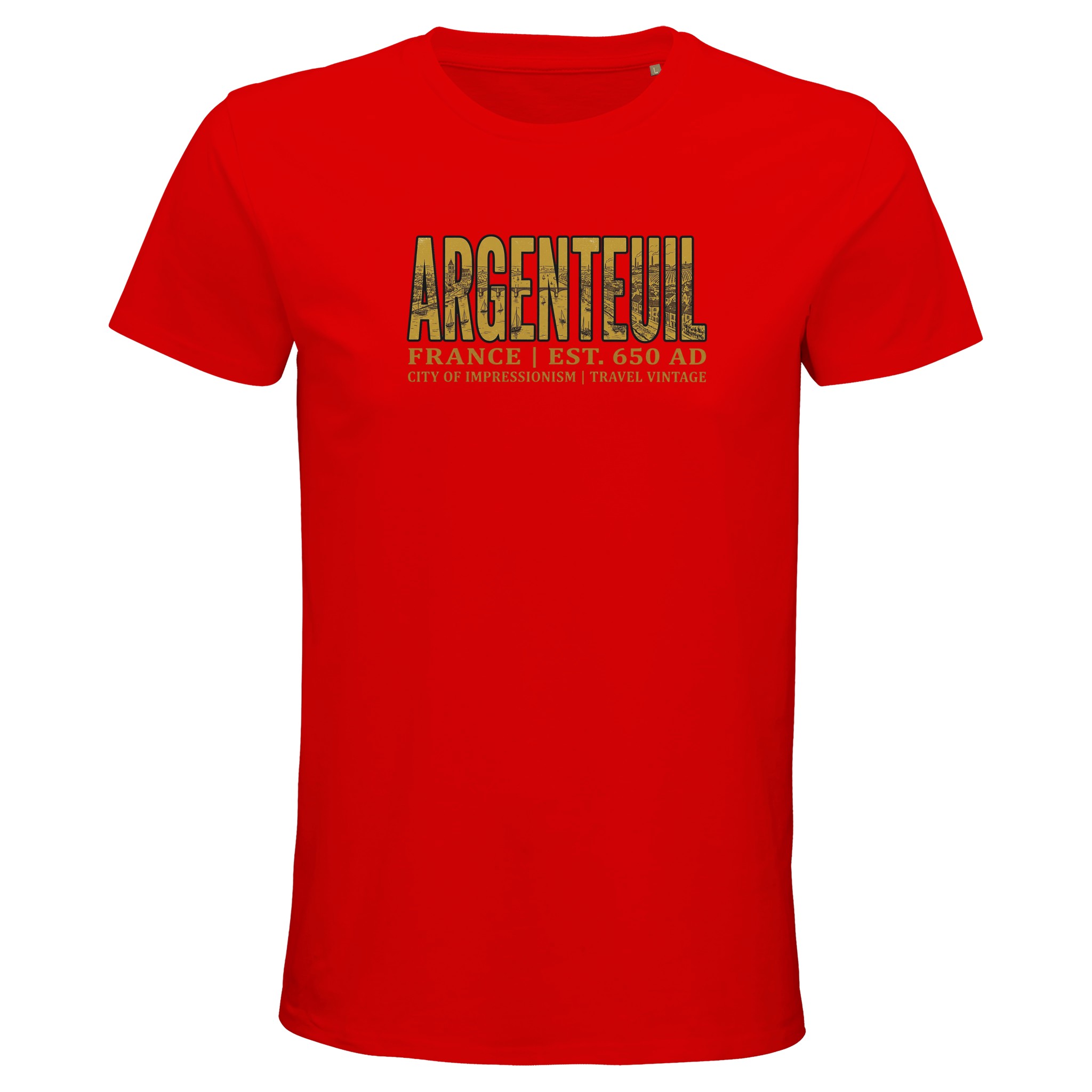 T-shirt Argenteuil homme bio ajusté ville française T-shirt Argenteuil homme bio ajusté ville française