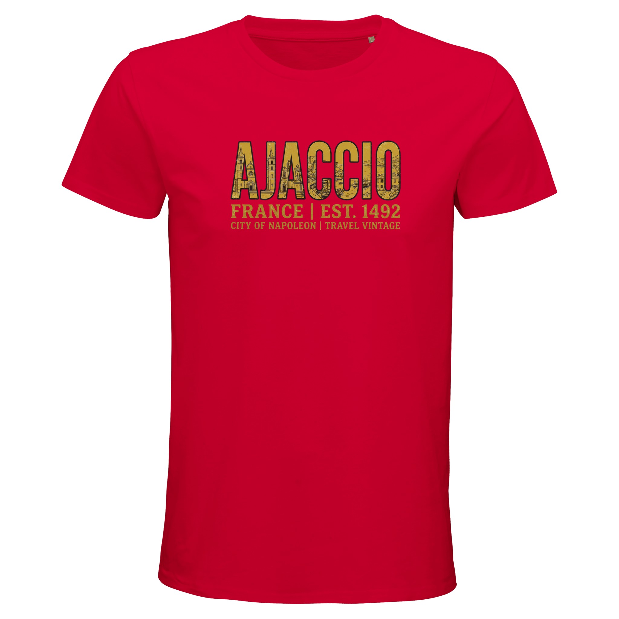 T-shirt Ajaccio homme bio ajusté ville Corse T-shirt Ajaccio homme bio ajusté ville Corse