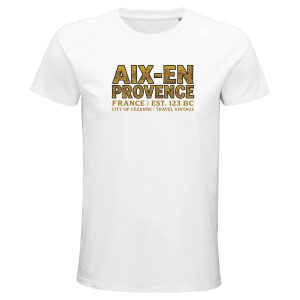 T-shirt Aix-en-Provence homme bio ajusté ville T-shirt Aix-en-Provence homme bio ajusté ville