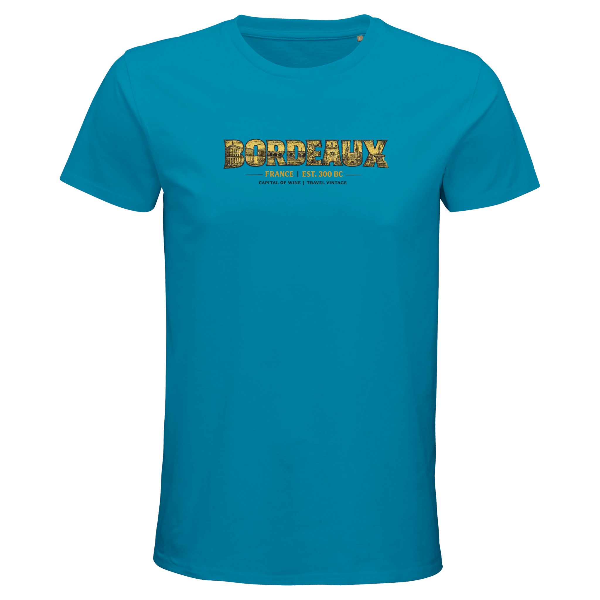 T-shirt Bordeaux homme bio ajusté ville française T-shirt Bordeaux homme bio ajusté ville française