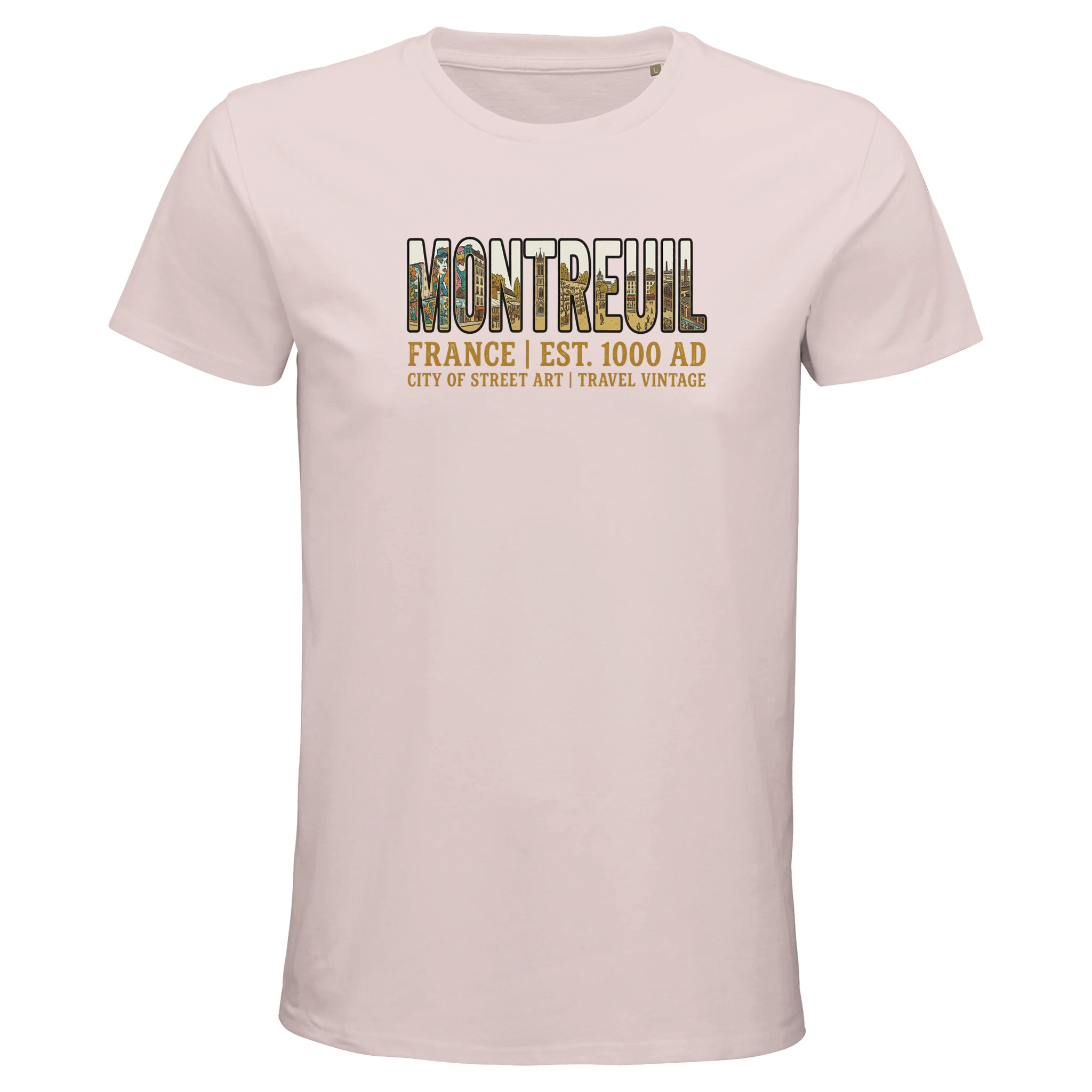 T-shirt Montreuil homme bio ajusté street art T-shirt Montreuil homme bio ajusté street art