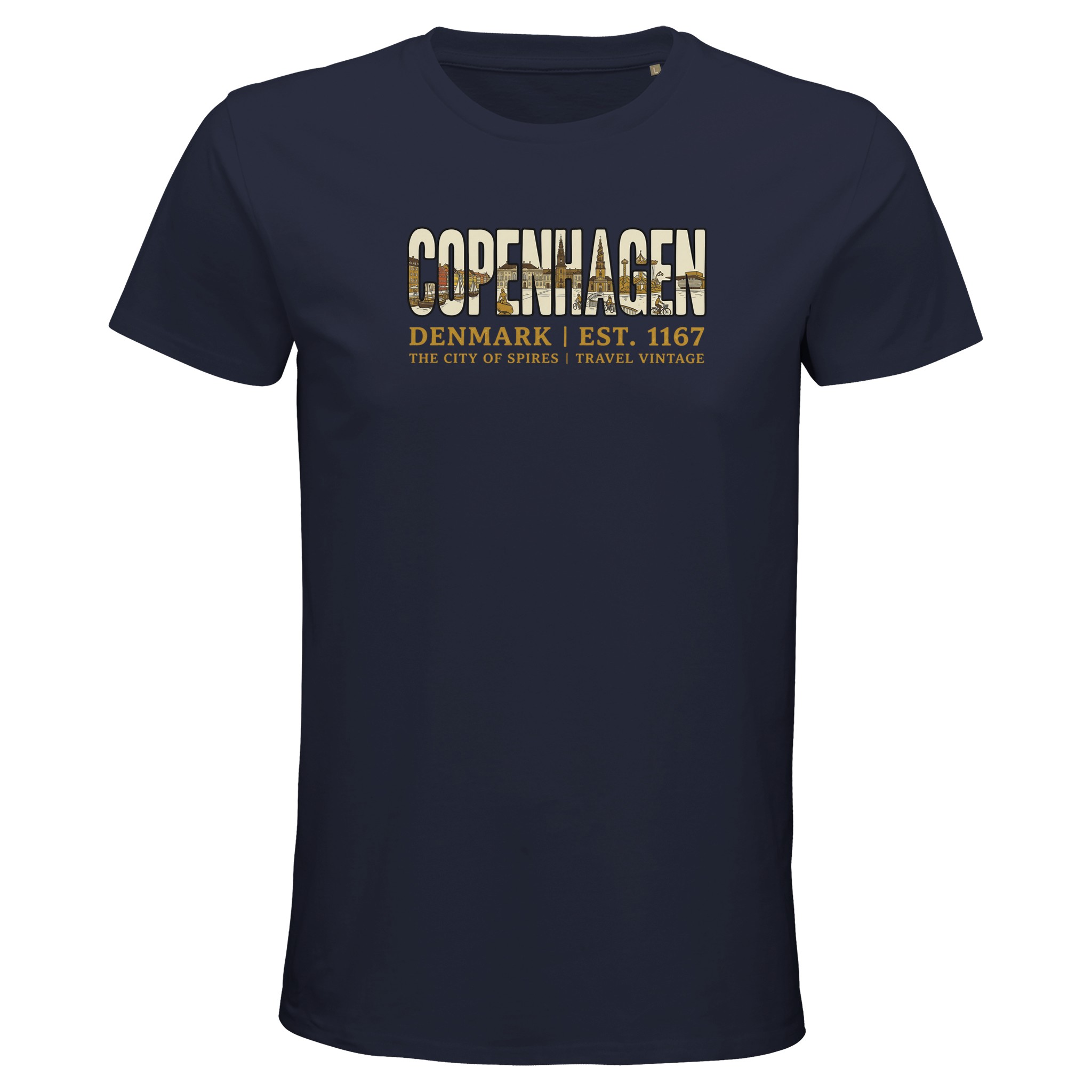 T-shirt Copenhague homme bio ajusté T-shirt Copenhague homme bio ajusté, coloris French Navy