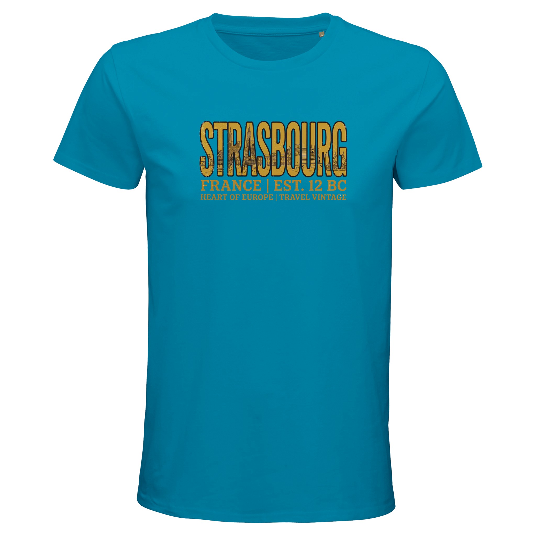 T-shirt Strasbourg homme bio ajusté ville France T-shirt Strasbourg homme bio ajusté ville France