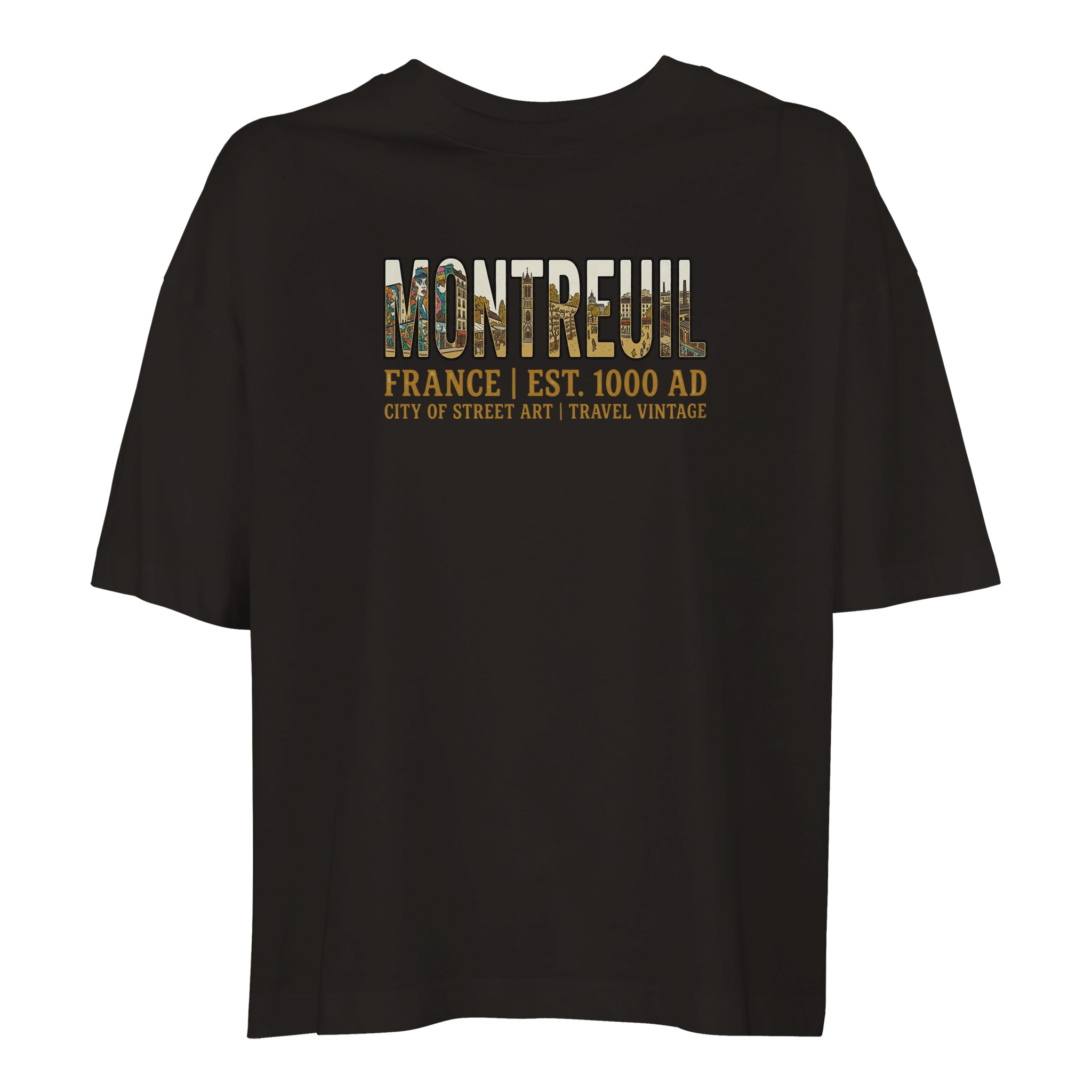 T-shirt Montreuil femme ample coton bio ville street art T-shirt Montreuil femme ample coton bio ville street art