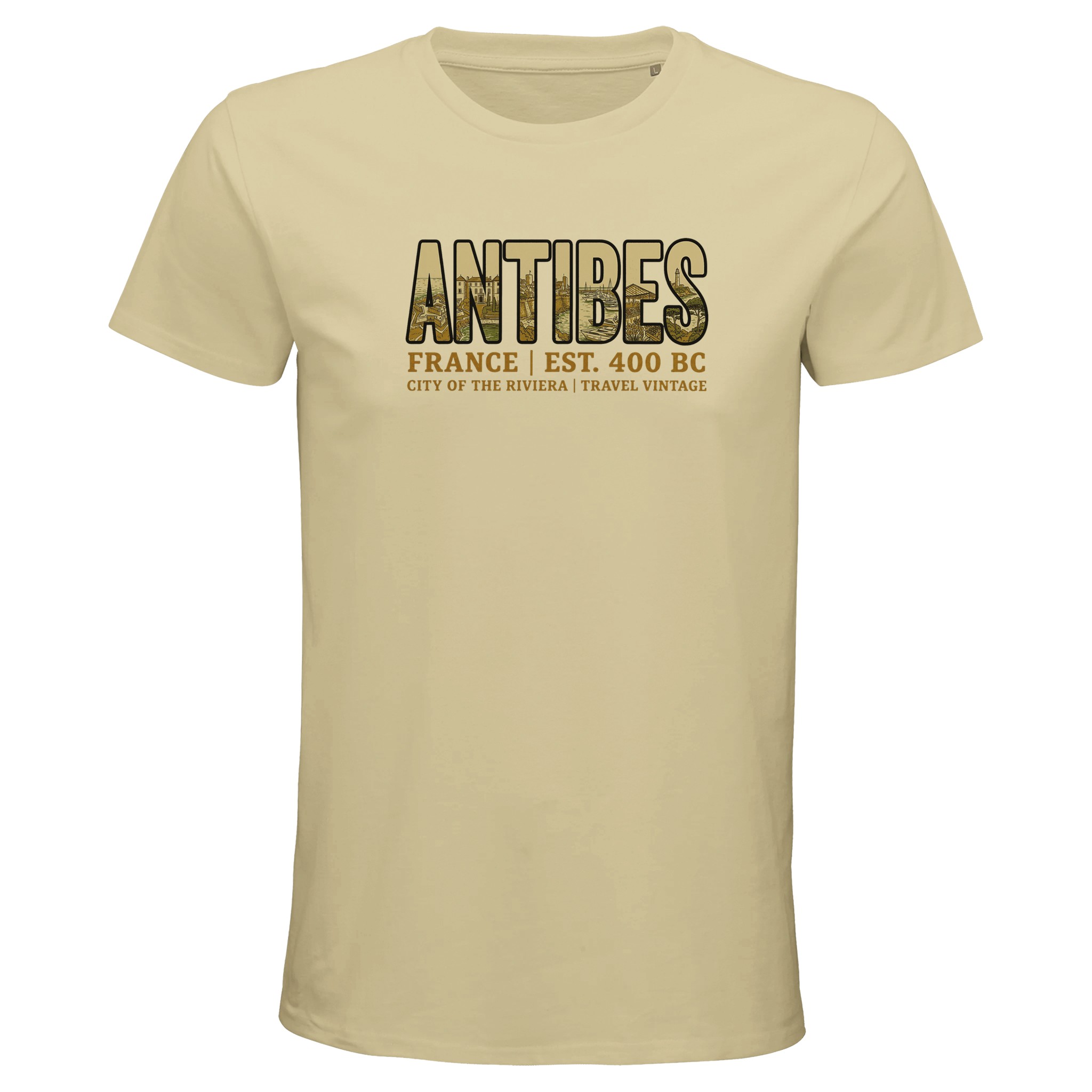 T-shirt Antibes homme bio ajusté ville Côte dAzur T-shirt Antibes homme bio ajusté ville Côte dAzur