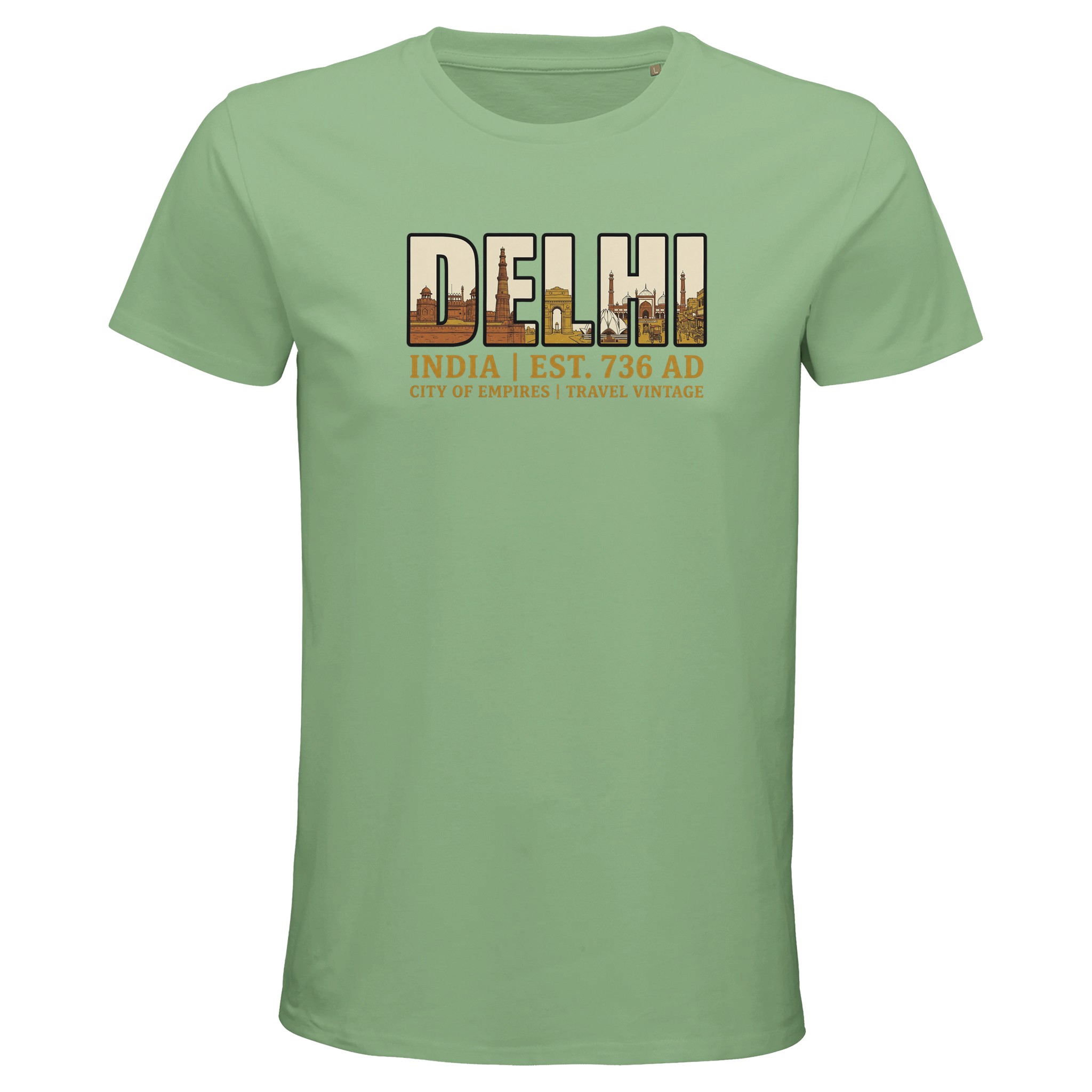 T-shirt Delhi homme bio ajusté – esprit vintage T-shirt Delhi homme bio ajusté - esprit vintage, coloris apple green