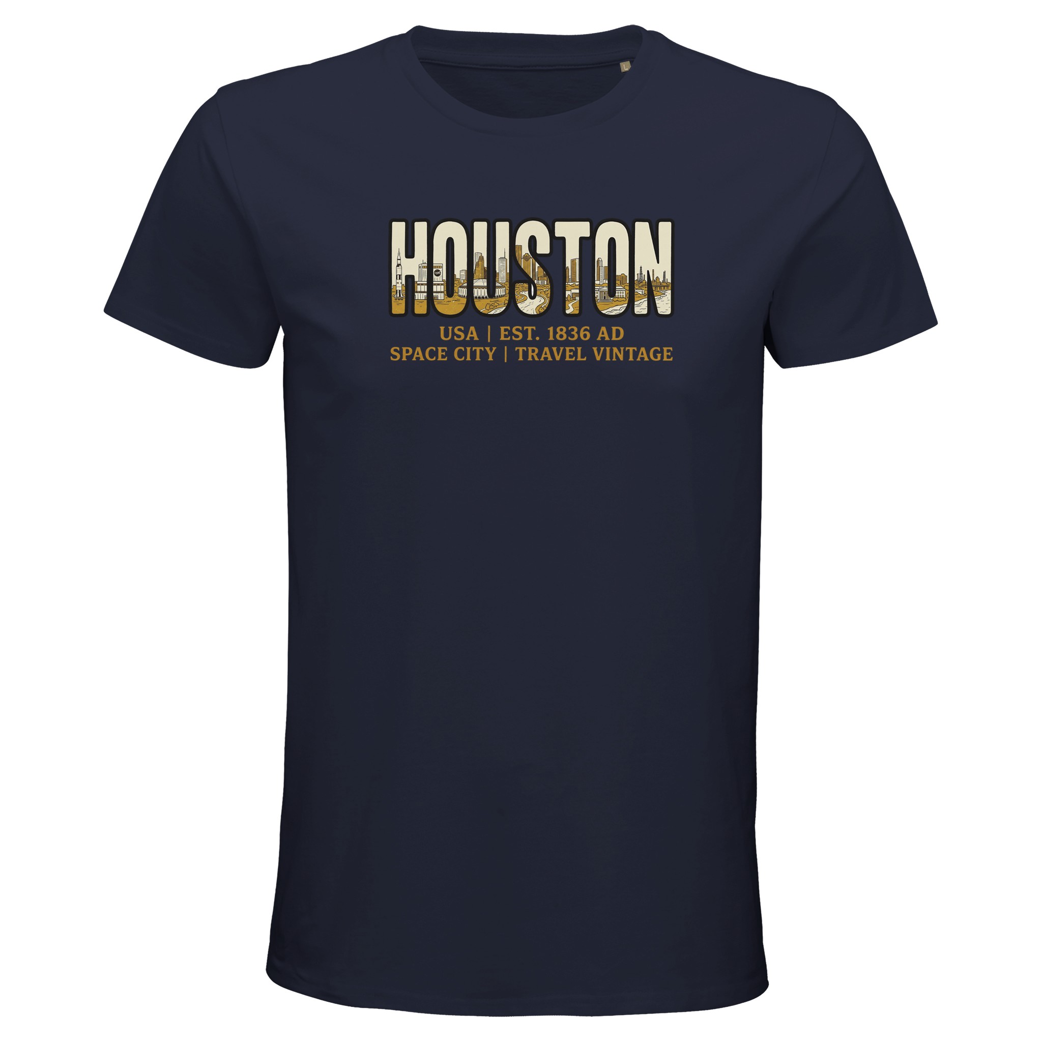 T-shirt Houston homme bio ajusté Space City T-shirt Houston homme bio ajusté Space City, coloris French Navy