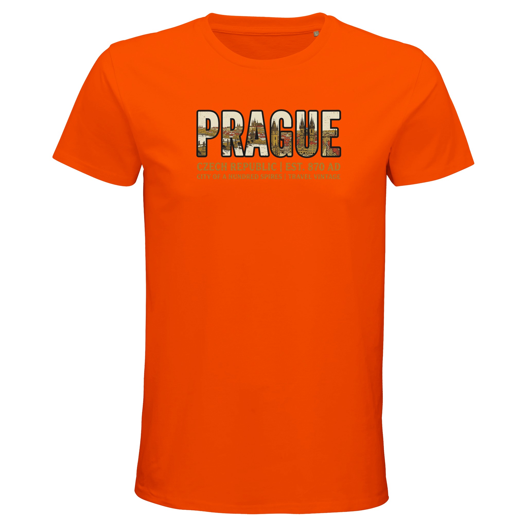 T-shirt Prague homme bio ajusté T-shirt Prague homme bio ajusté, coloris Orange
