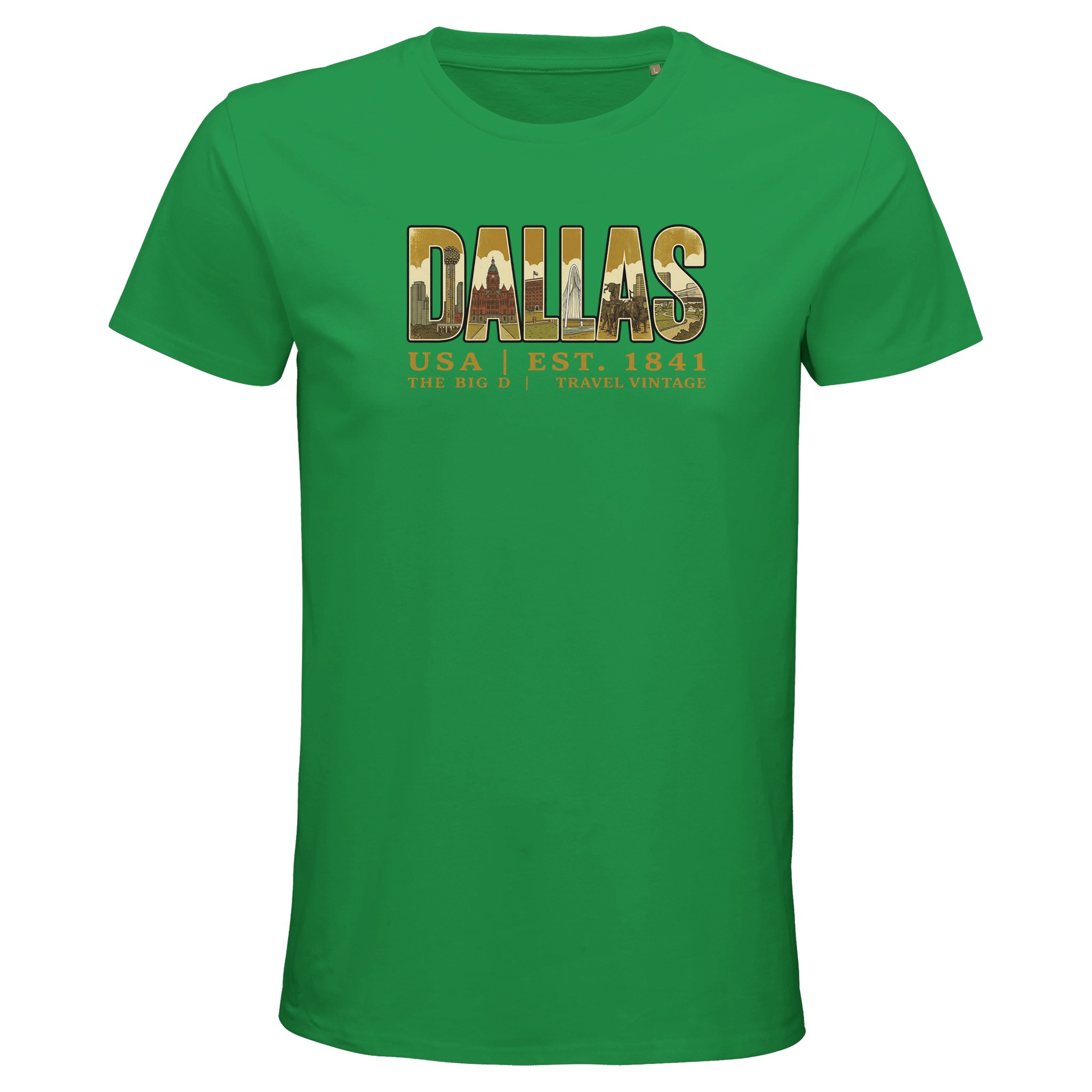 T-shirt Dallas homme bio ajusté Big D vintage T-shirt Dallas homme bio ajusté Big D vintage