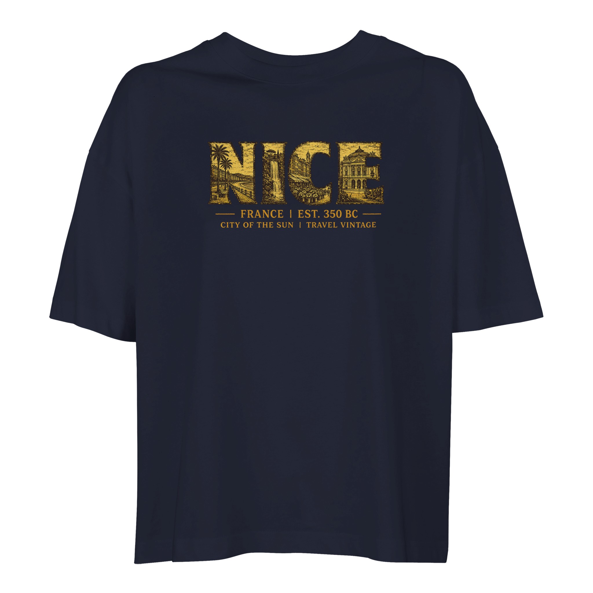 T-shirt Nice femme ample coton bio ville soleil T-shirt Nice femme ample coton bio ville soleil