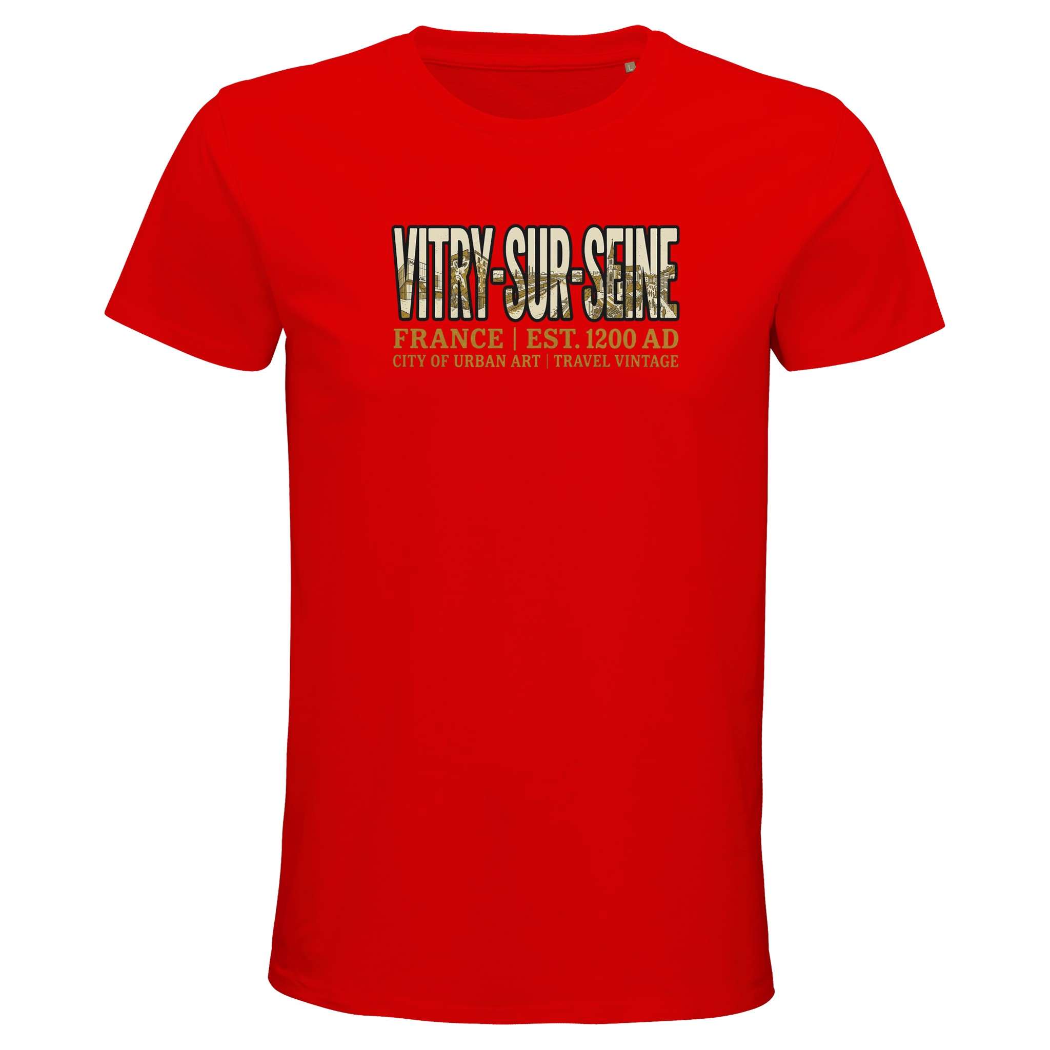 T-shirt Vitry-sur-Seine homme bio ajusté urbain T-shirt Vitry-sur-Seine homme bio ajusté urbain
