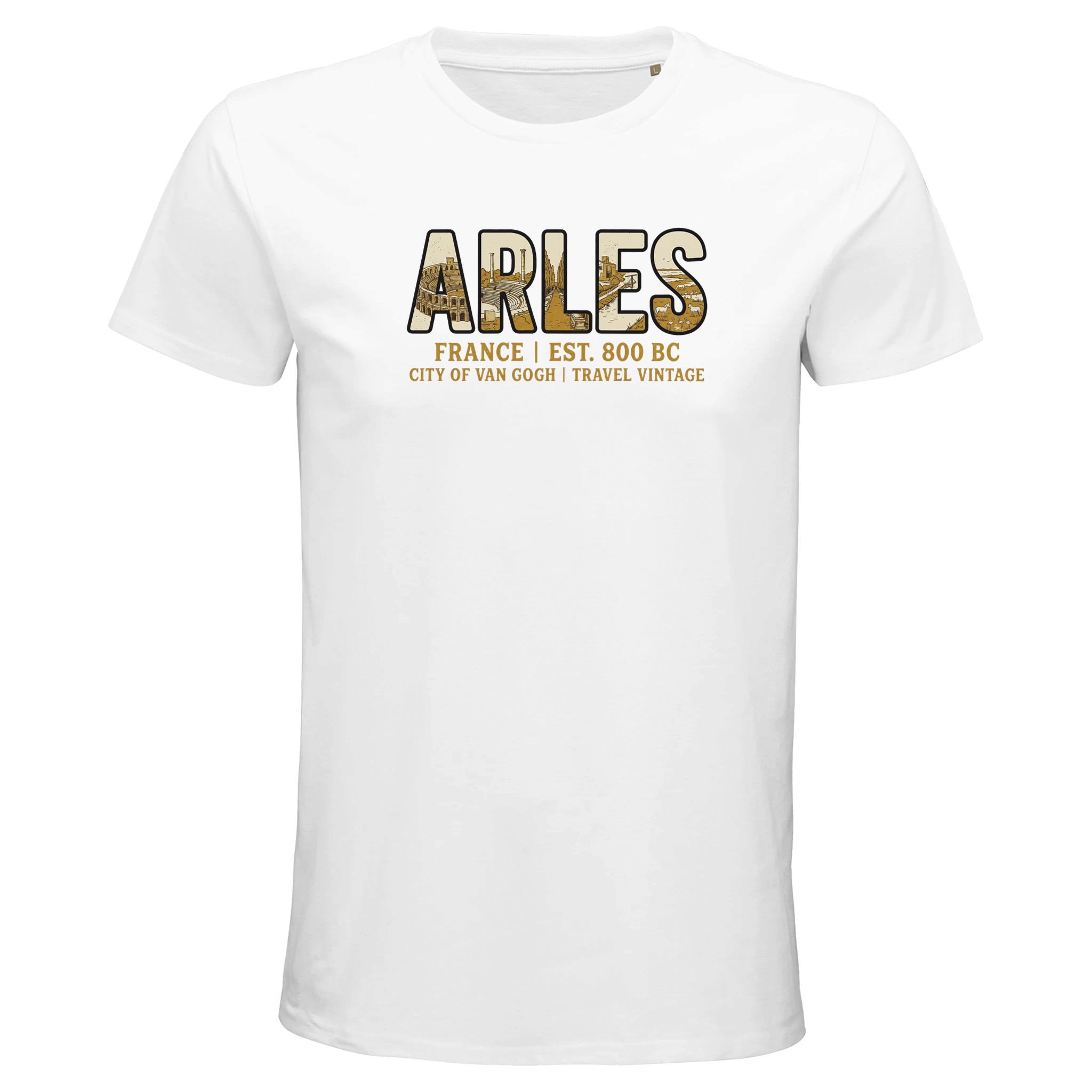 T-shirt Arles homme bio ajusté coton naturel T-shirt Arles homme bio ajusté coton naturel