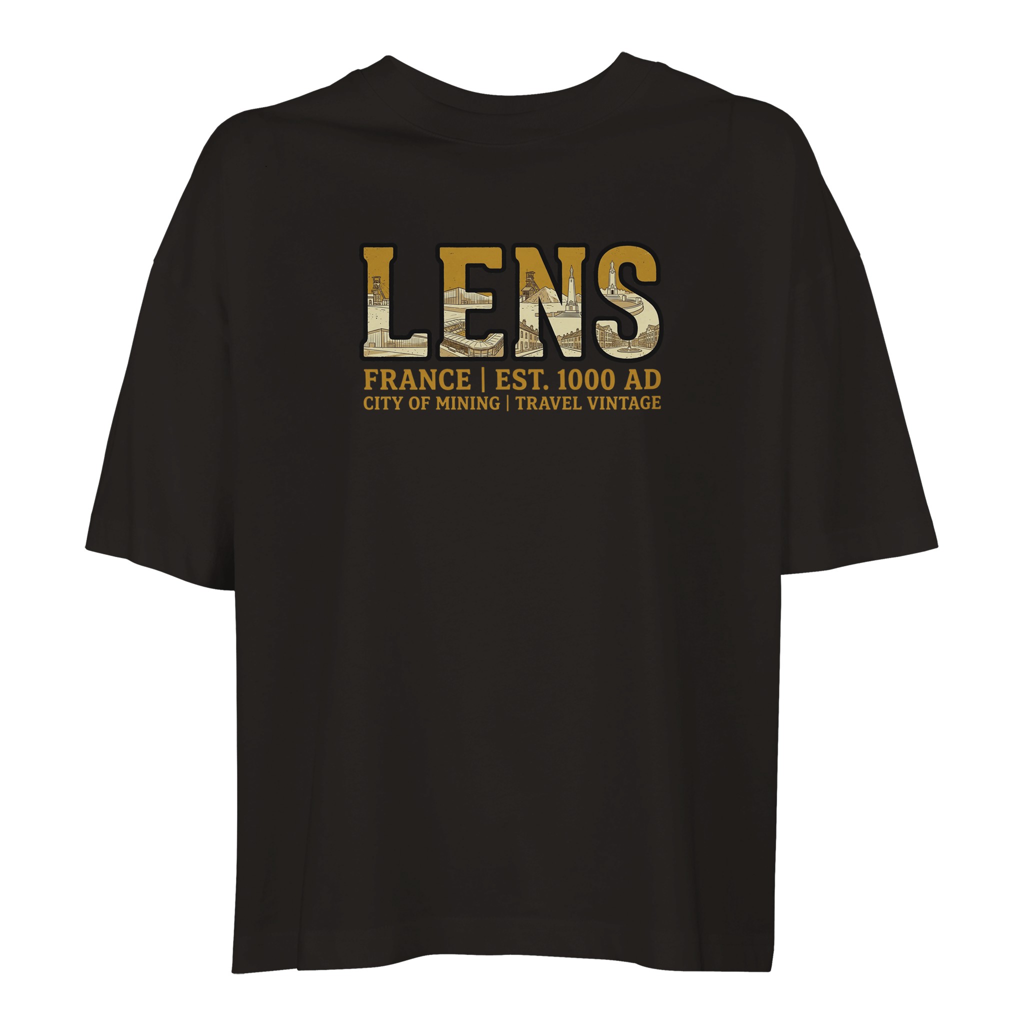 T-shirt Lens femme ample coton bio ville minière T-shirt Lens femme ample coton bio ville minière