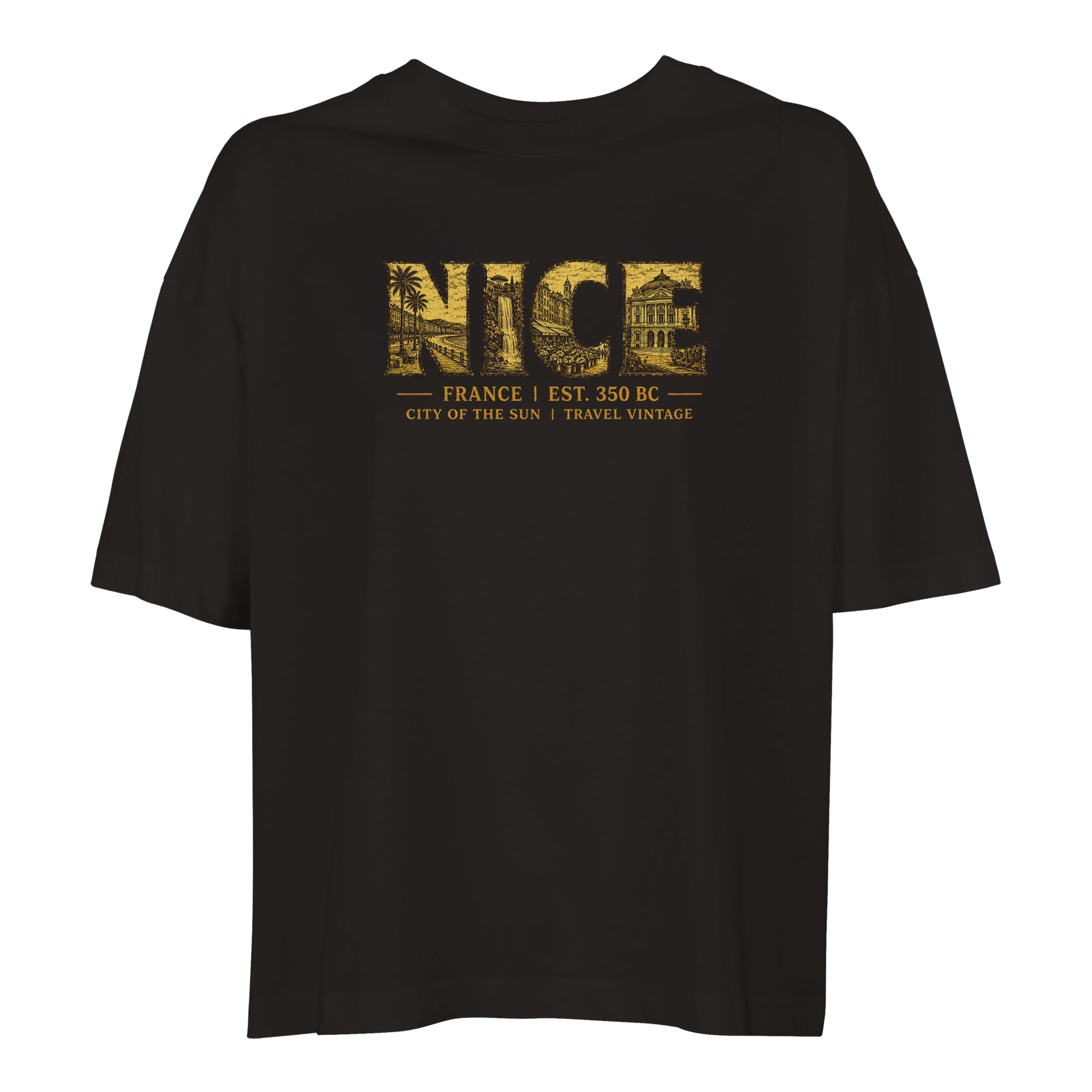 T-shirt Nice femme ample coton bio ville soleil T-shirt Nice femme ample coton bio ville soleil