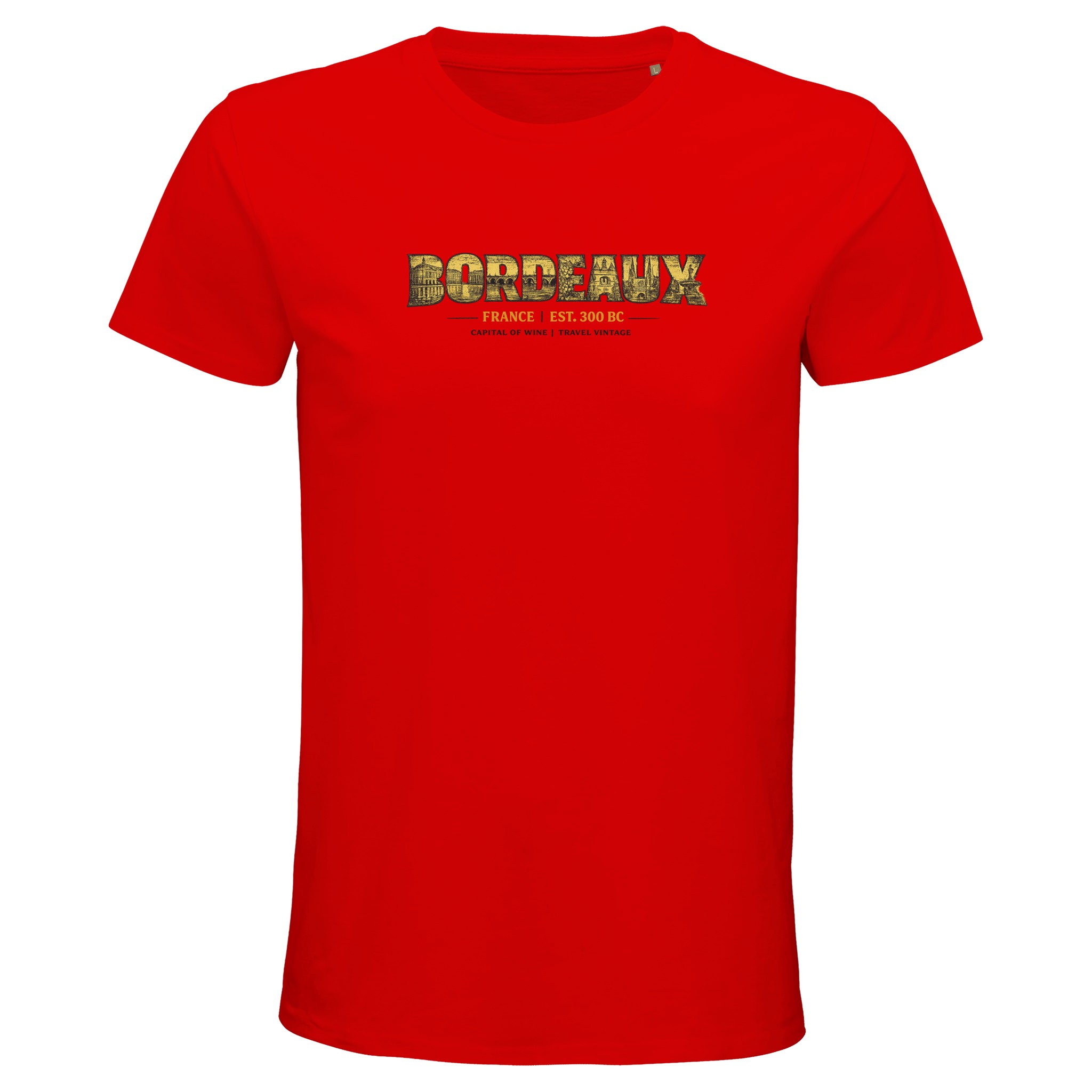 T-shirt Bordeaux homme bio ajusté ville française T-shirt Bordeaux homme bio ajusté ville française