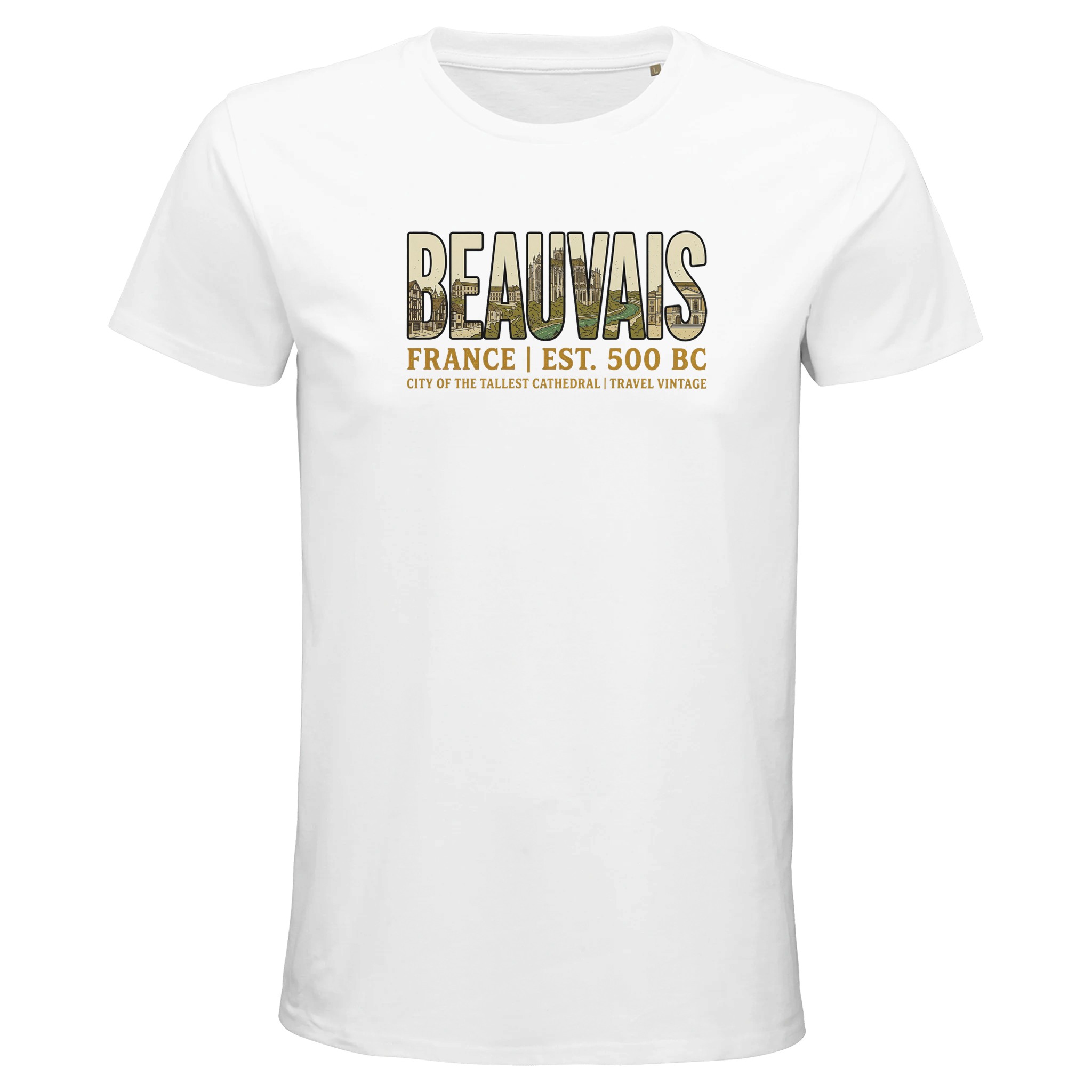 T-shirt Beauvais homme bio ajusté coton naturel T-shirt Beauvais homme bio ajusté coton naturel