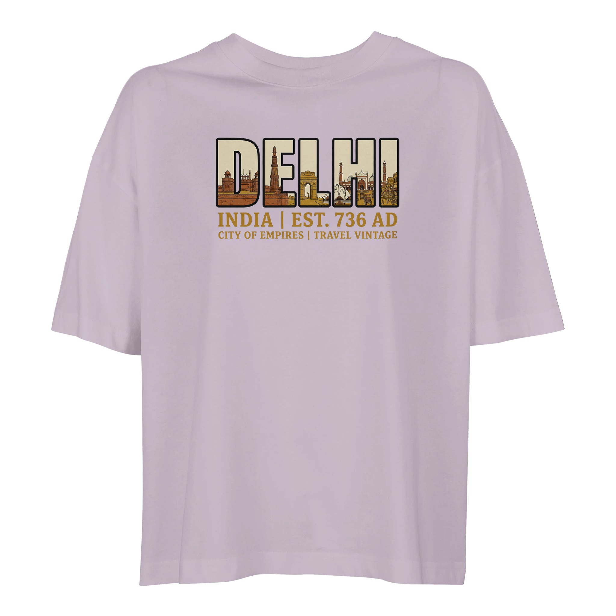 T-shirt Delhi femme ample coton bio conversion T-shirt Delhi femme ample coton bio conversion, coloris lilak