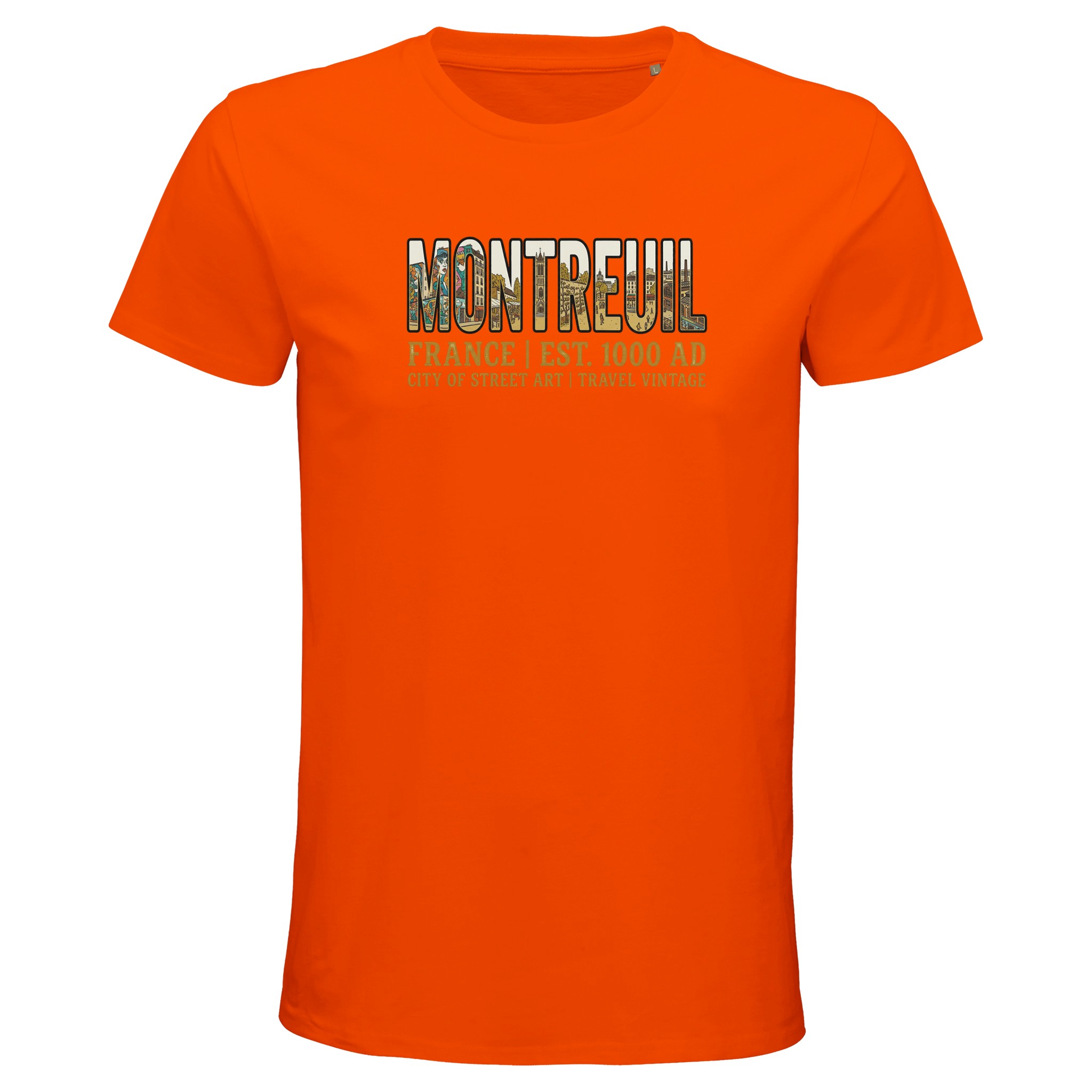 T-shirt Montreuil homme bio ajusté street art T-shirt Montreuil homme bio ajusté street art