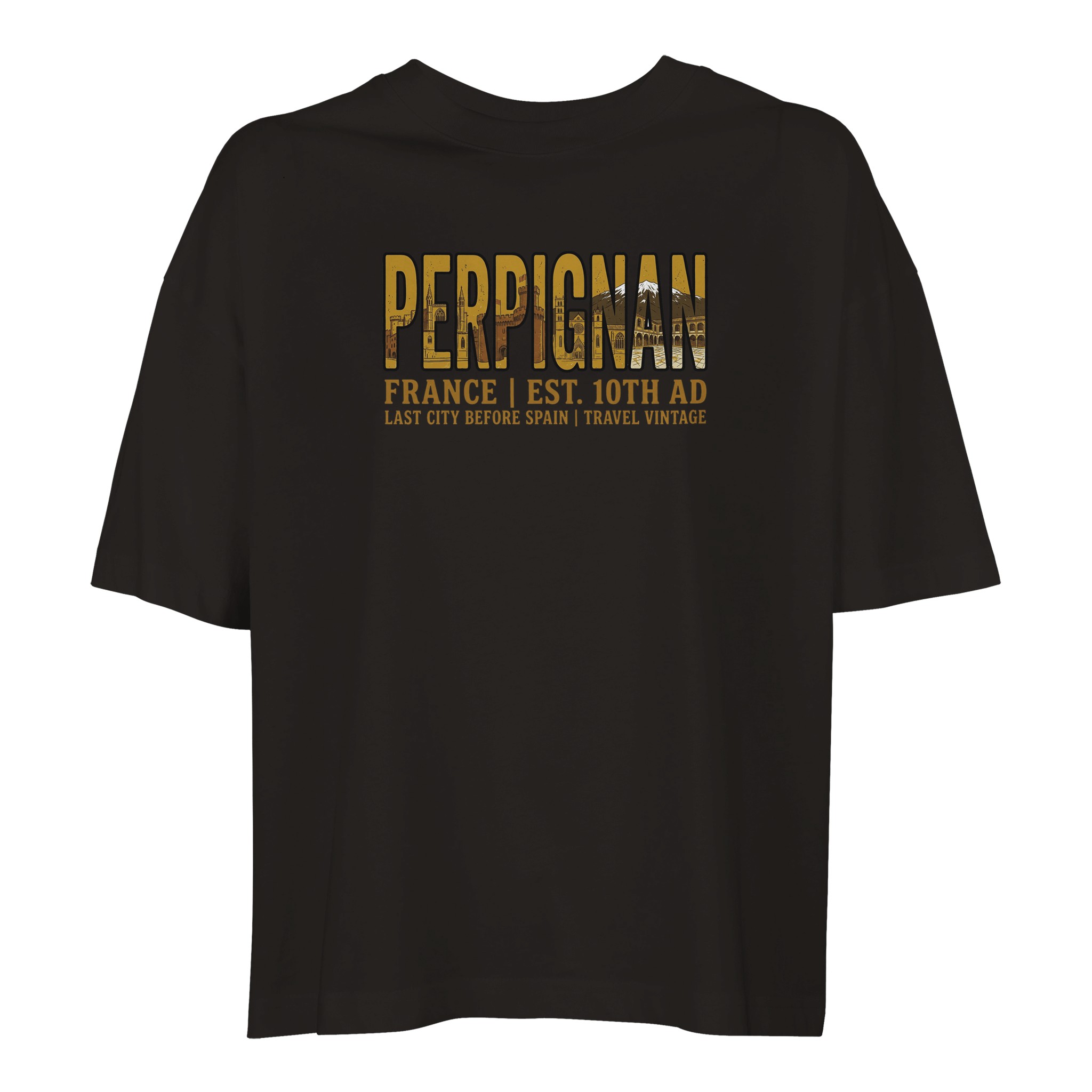T-shirt Perpignan femme ample coton bio ville T-shirt Perpignan femme ample coton bio ville