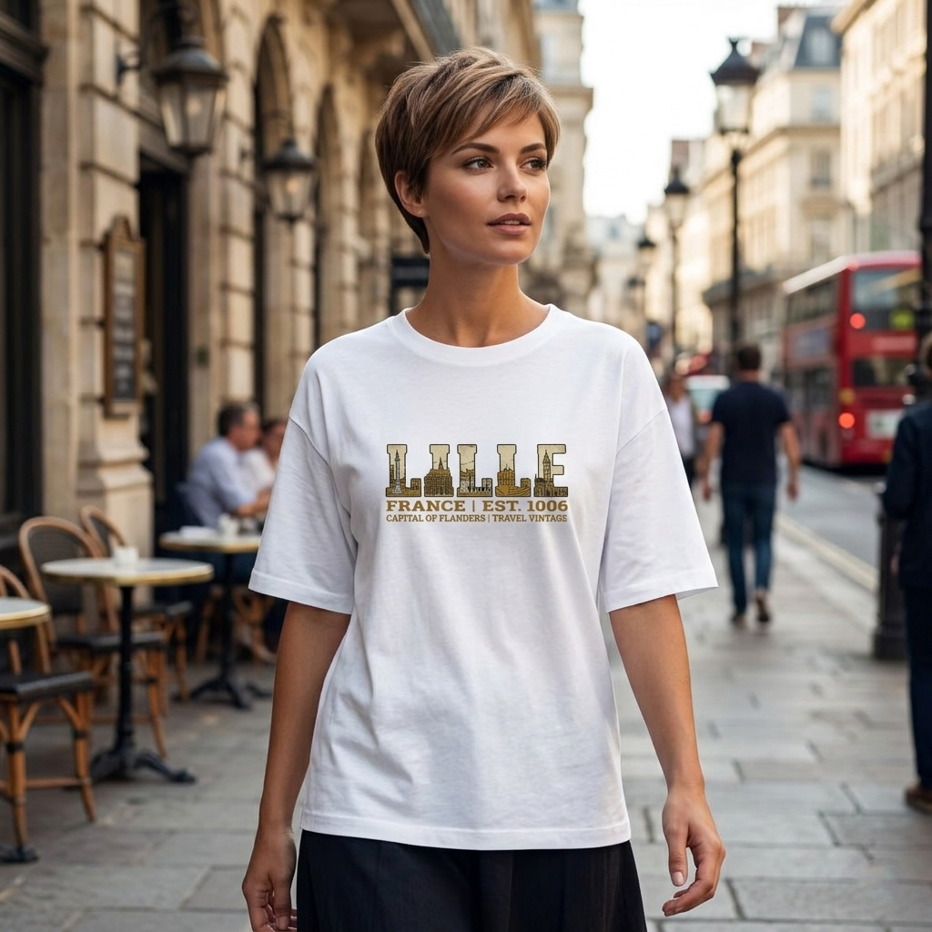T-shirt blanc Lille femme Bio