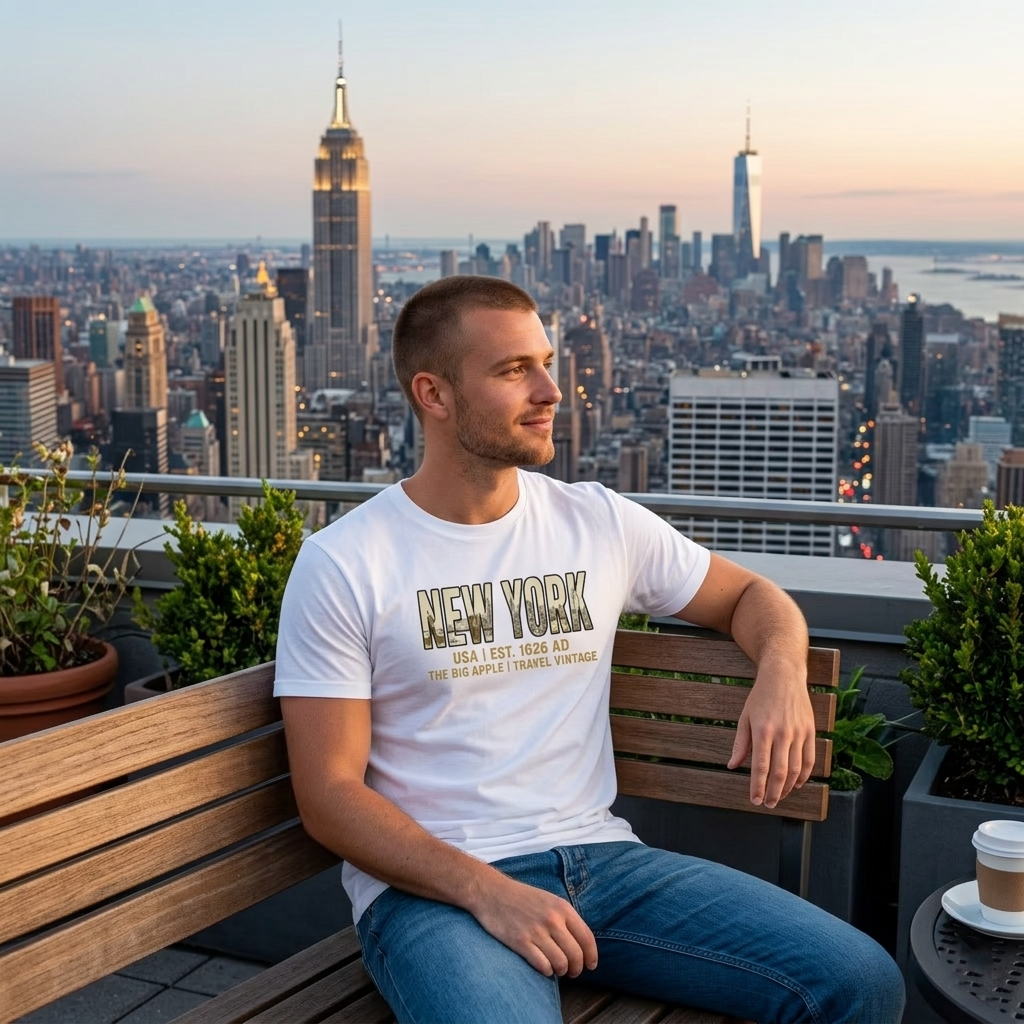 T-shirt new york homme Bio