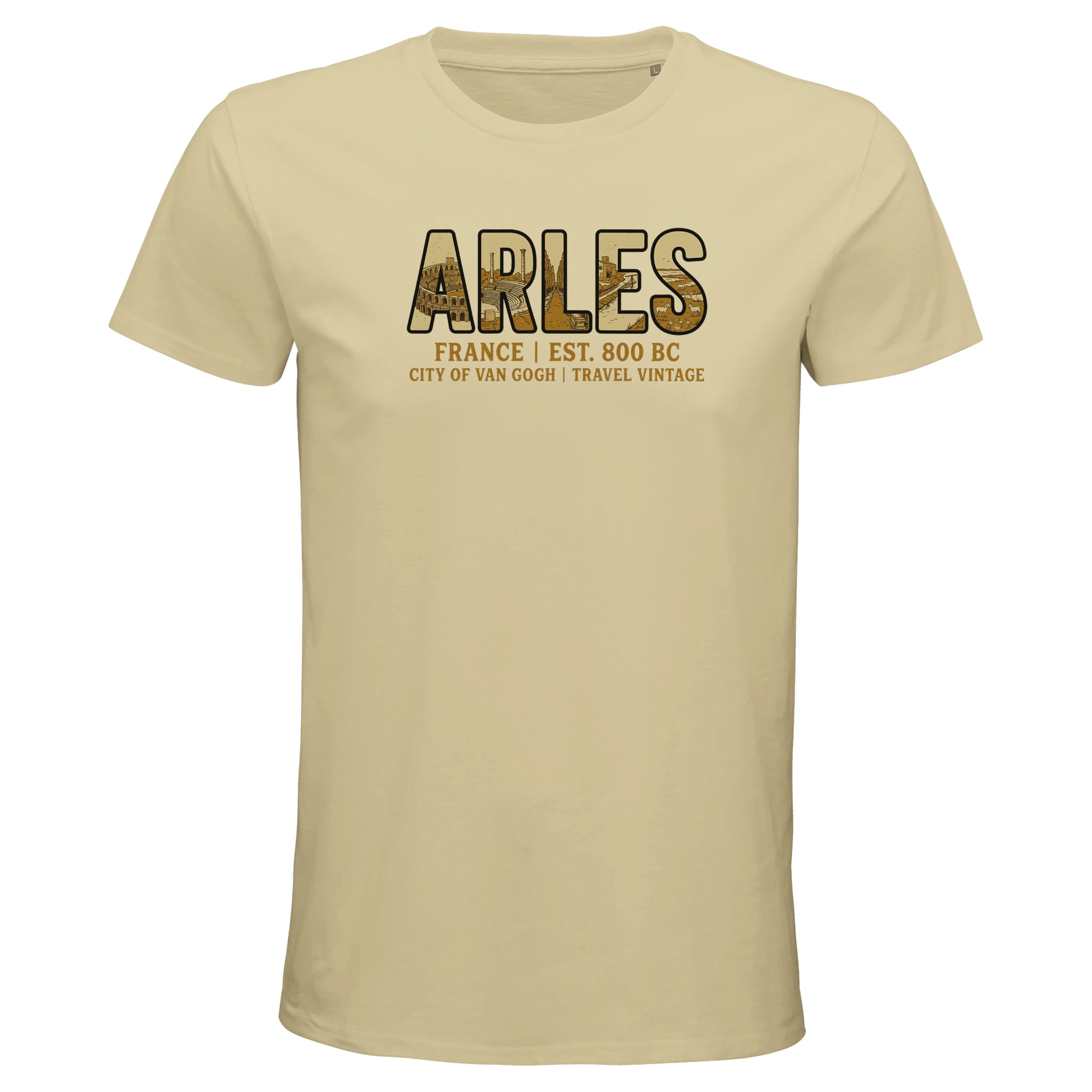 T-shirt Arles homme bio ajusté coton naturel T-shirt Arles homme bio ajusté coton naturel