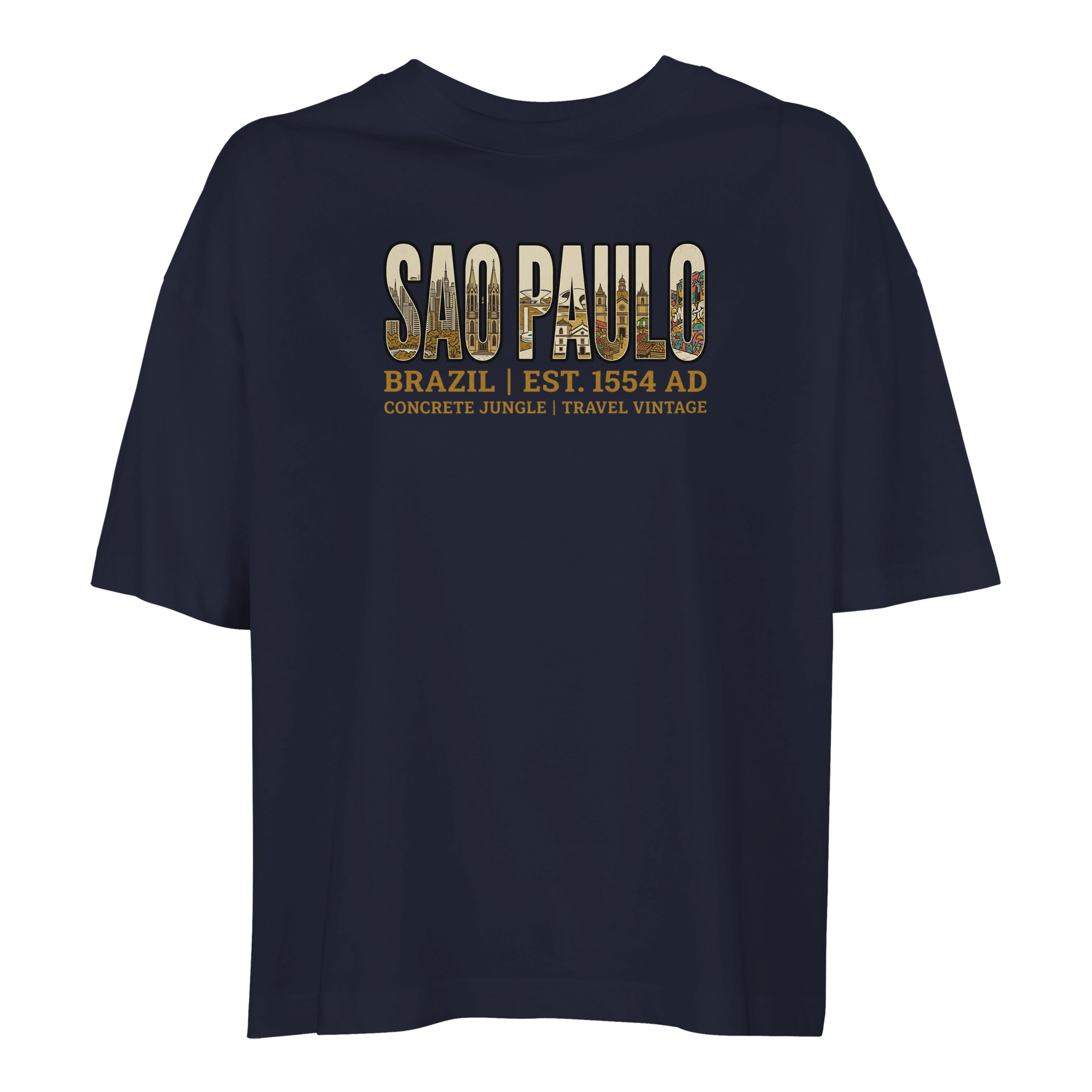 T-shirt São Paulo femme ample coton bio T-shirt São Paulo femme ample coton bio, coloris French Navy