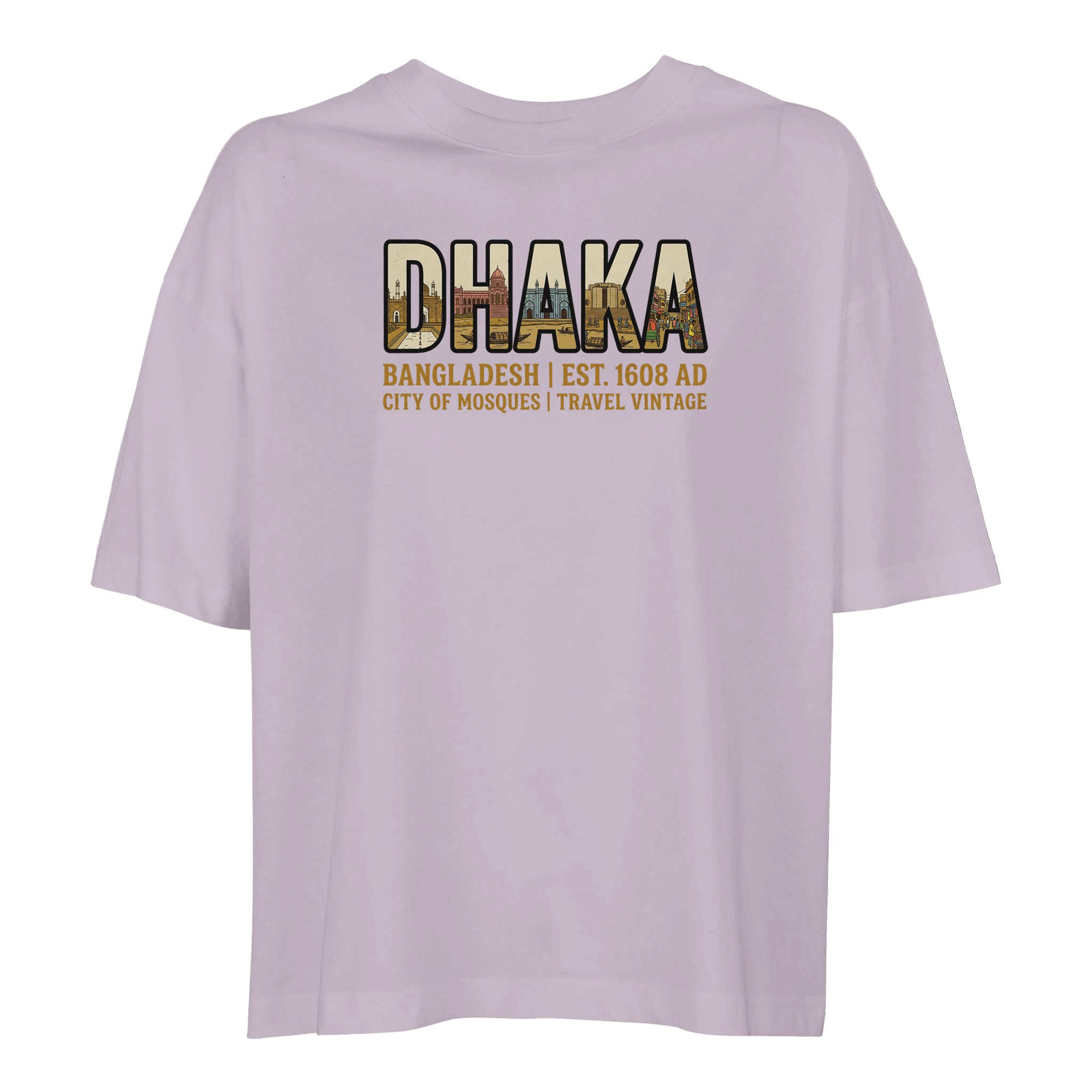T-shirt Dhaka femme ample coton bio conversion T-shirt Dhaka femme ample coton bio conversion, coloris lilak