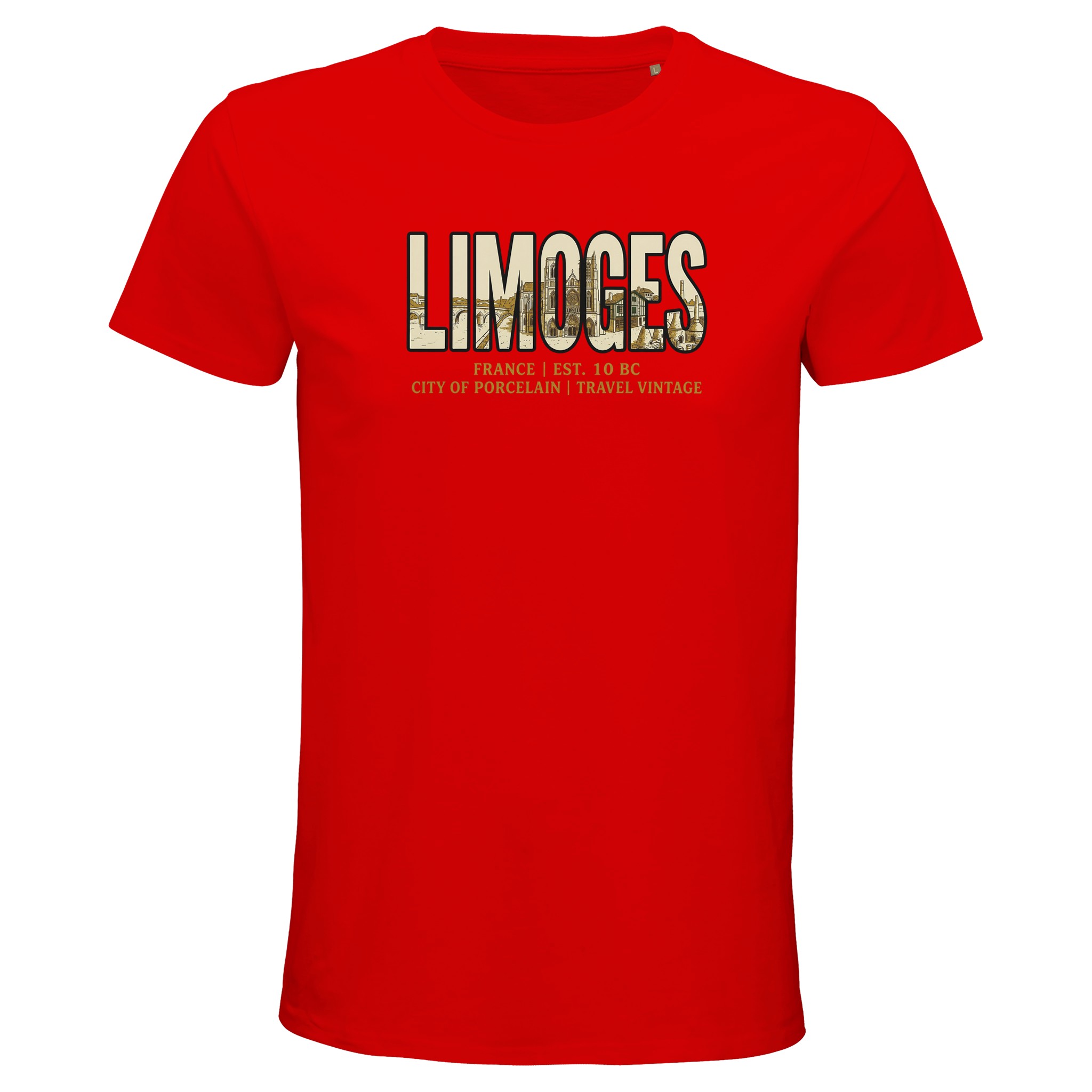 T-shirt Limoges homme bio ajusté en coton naturel T-shirt Limoges homme bio ajusté en coton naturel