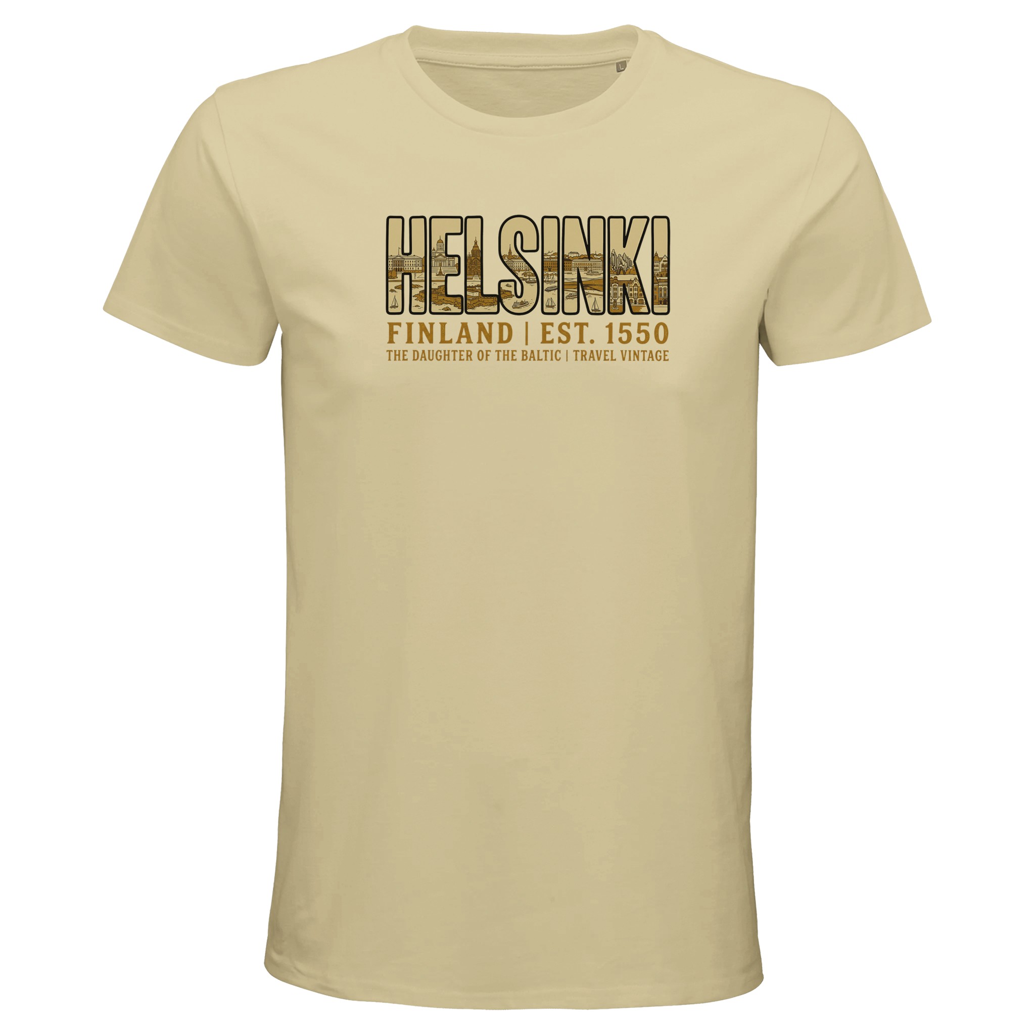 T-shirt Helsinki homme bio ajusté Finlande T-shirt Helsinki homme bio ajusté Finlande, coloris Natural