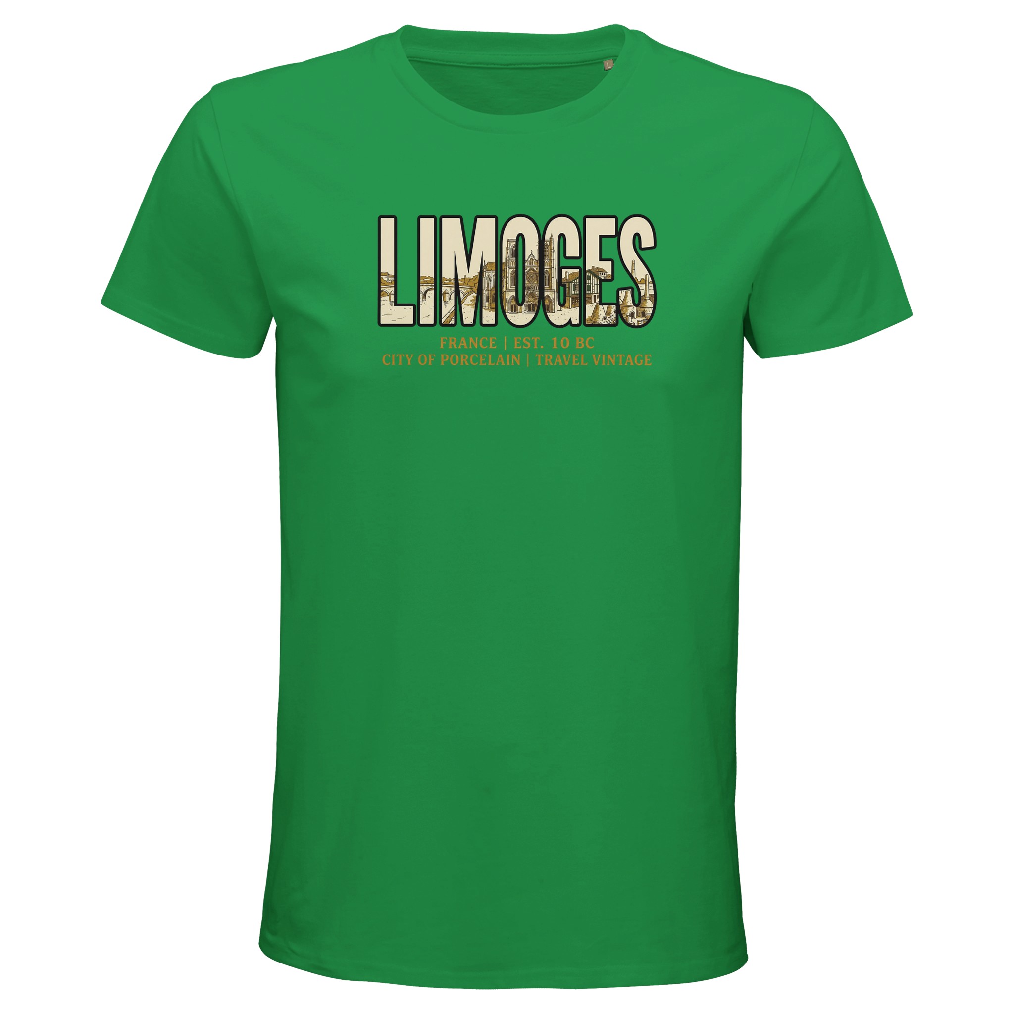 T-shirt Limoges homme bio ajusté en coton naturel T-shirt Limoges homme bio ajusté en coton naturel