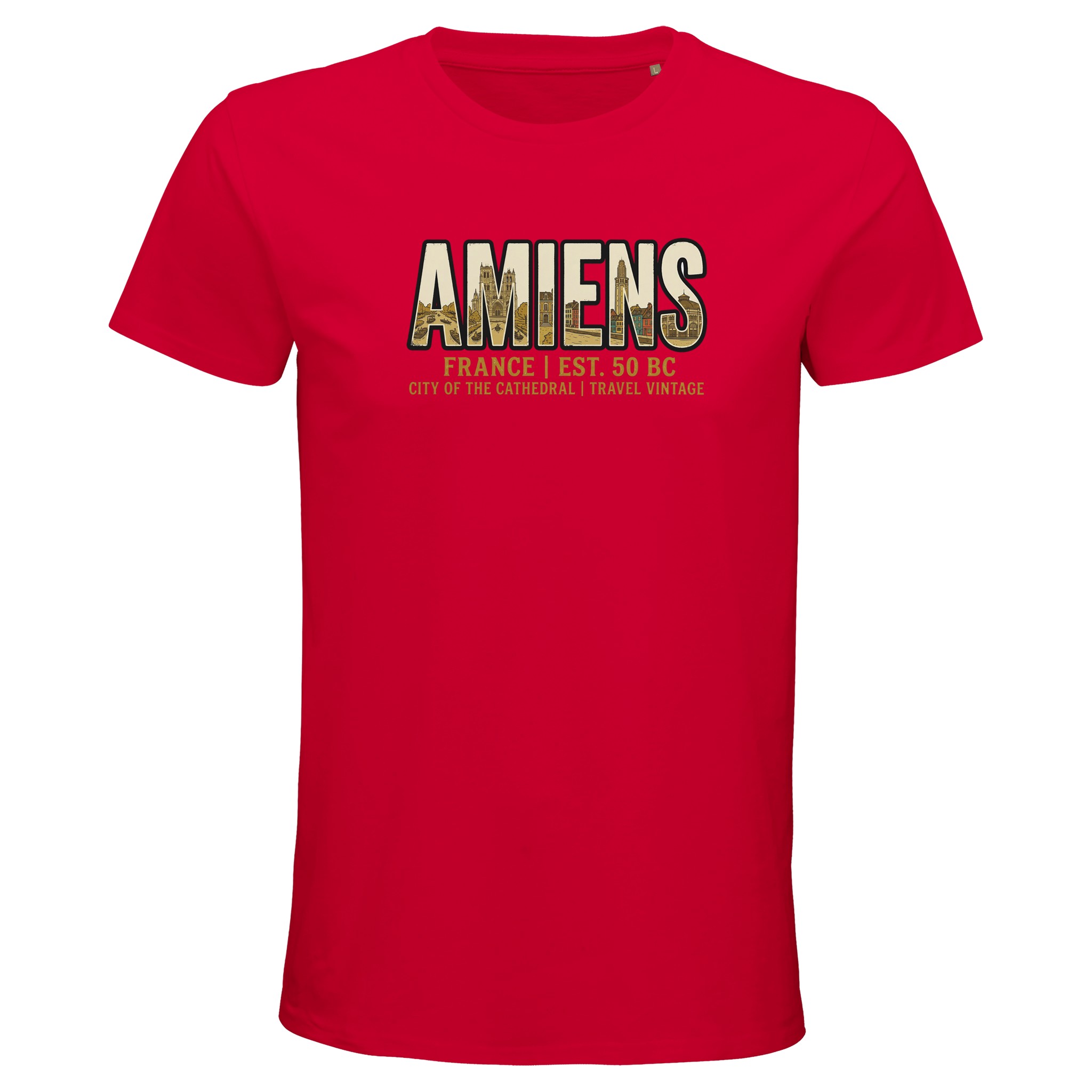 T-shirt Amiens homme bio ajusté ville française T-shirt Amiens homme bio ajusté ville française