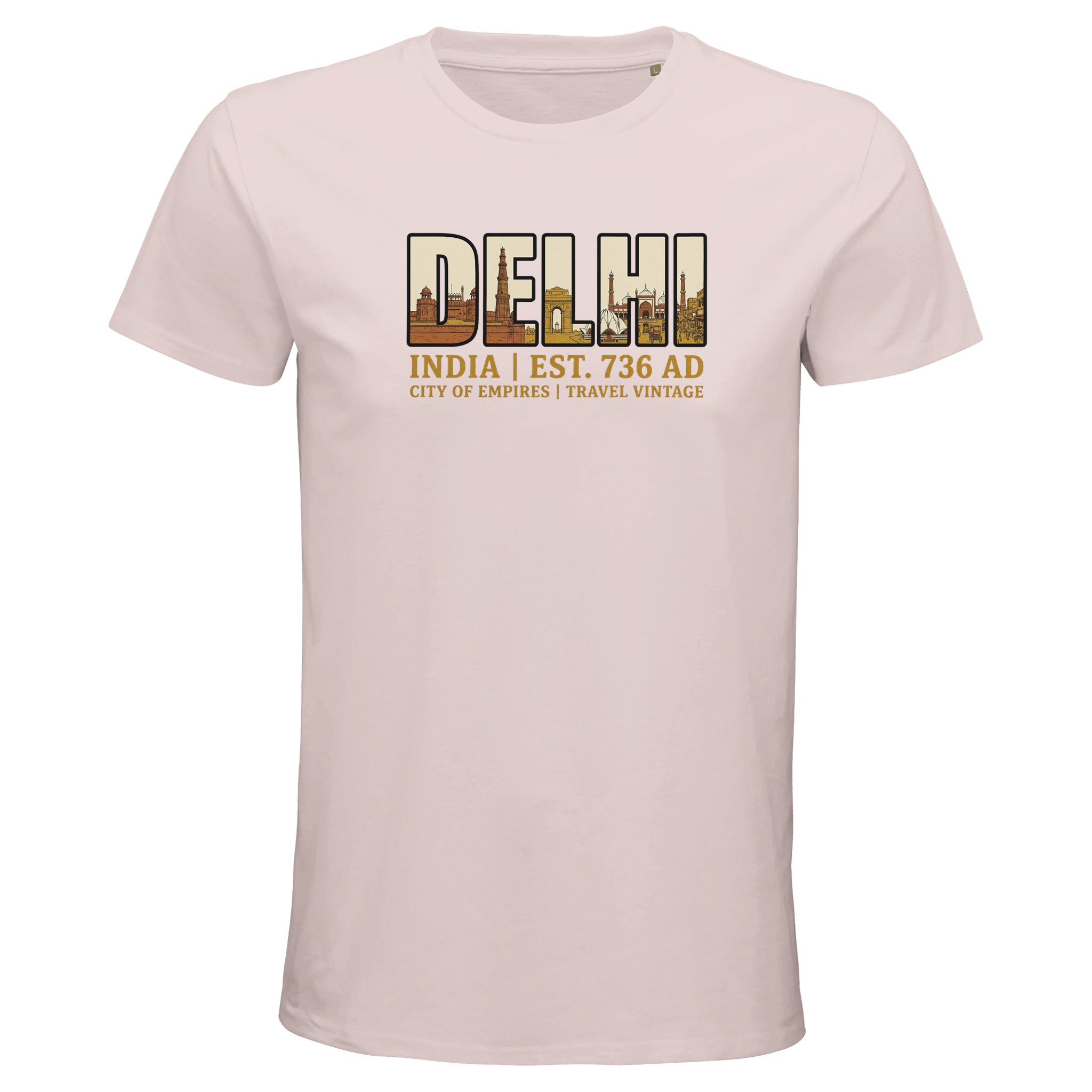 T-shirt Delhi homme bio ajusté – esprit vintage T-shirt Delhi homme bio ajusté - esprit vintage, coloris Pale Pink