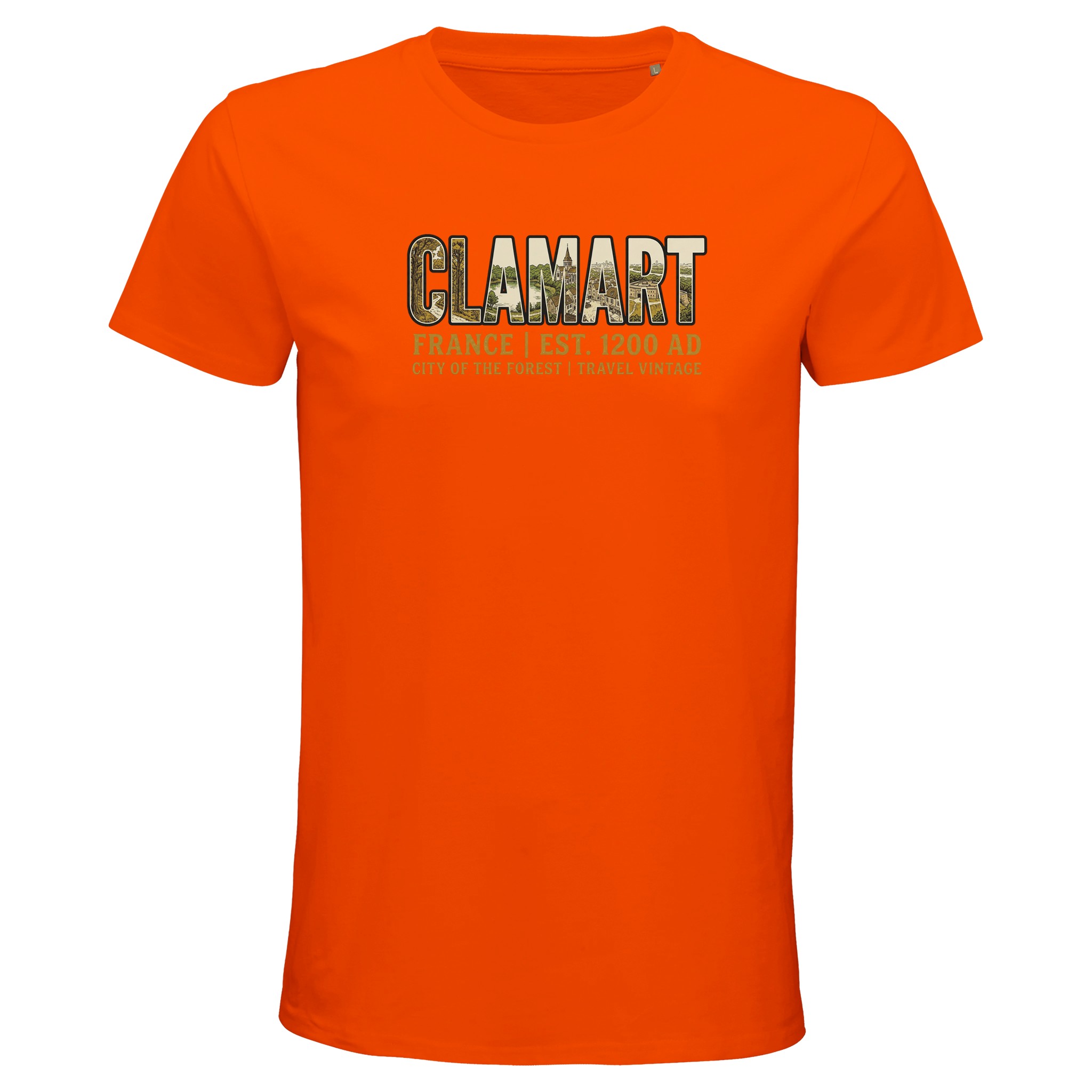 T-shirt Clamart homme bio ajusté ville française T-shirt Clamart homme bio ajusté ville française