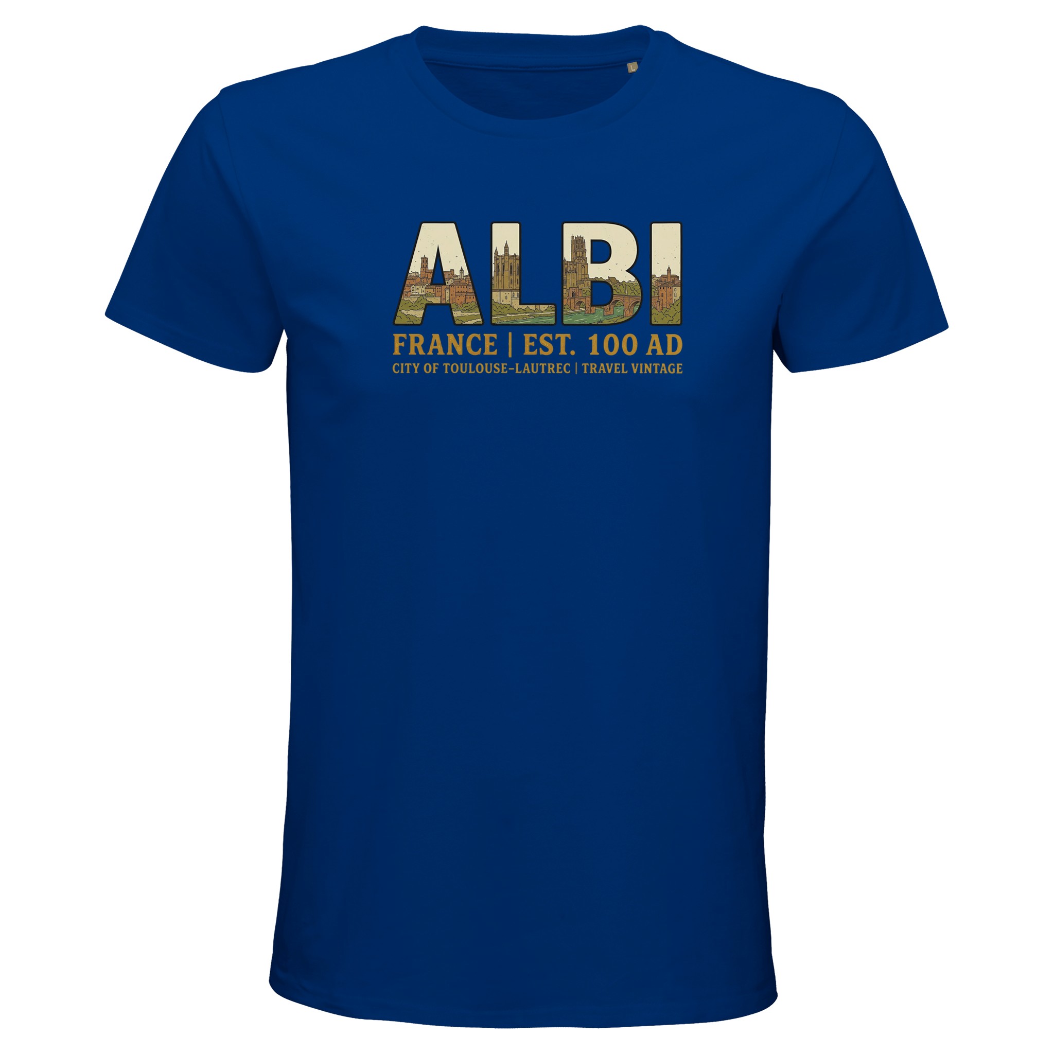 T-shirt Albi homme bio ajusté ville rose du Tarn T-shirt Albi homme bio ajusté ville rose du Tarn