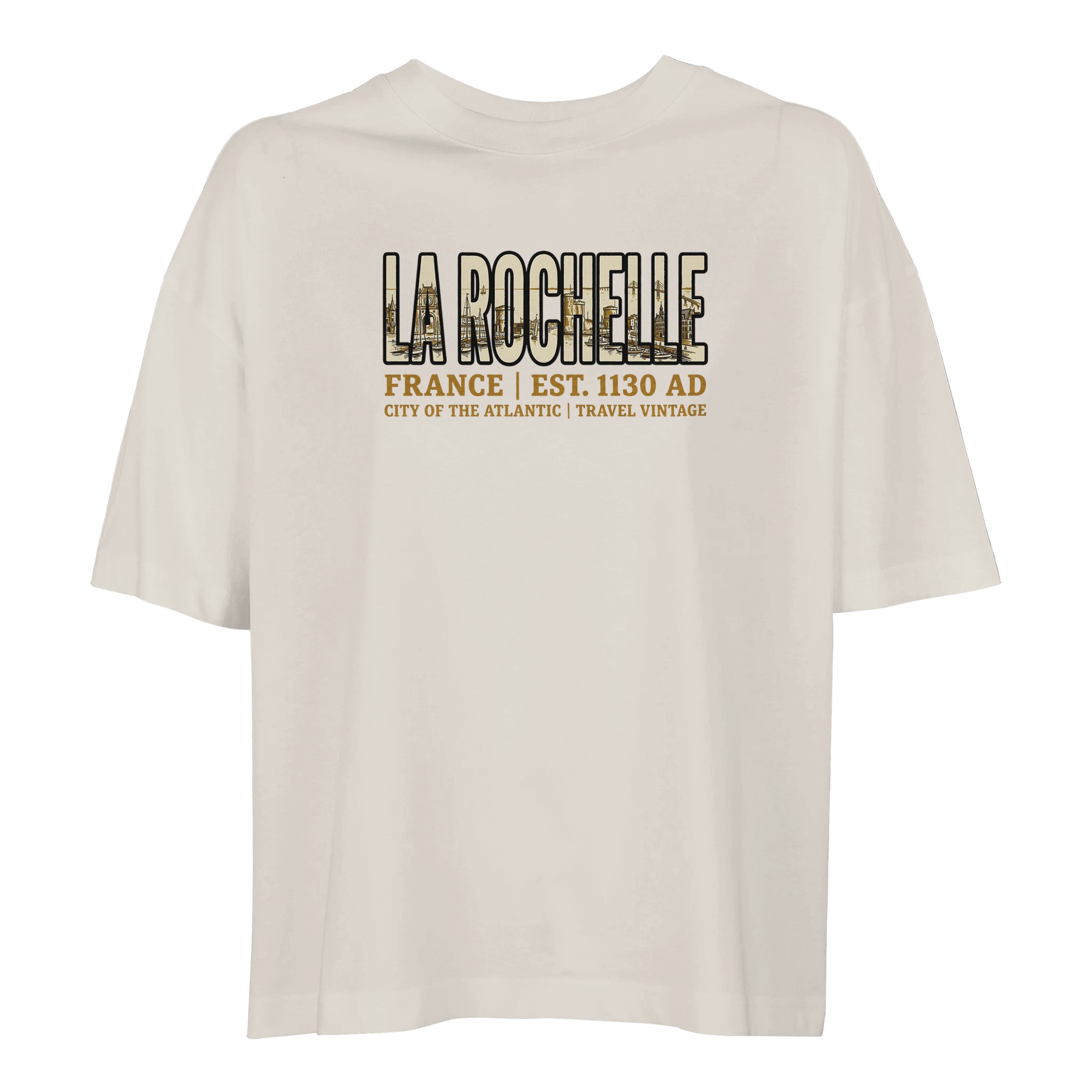T-shirt La Rochelle femme ample coton bio ville T-shirt La Rochelle femme ample coton bio ville