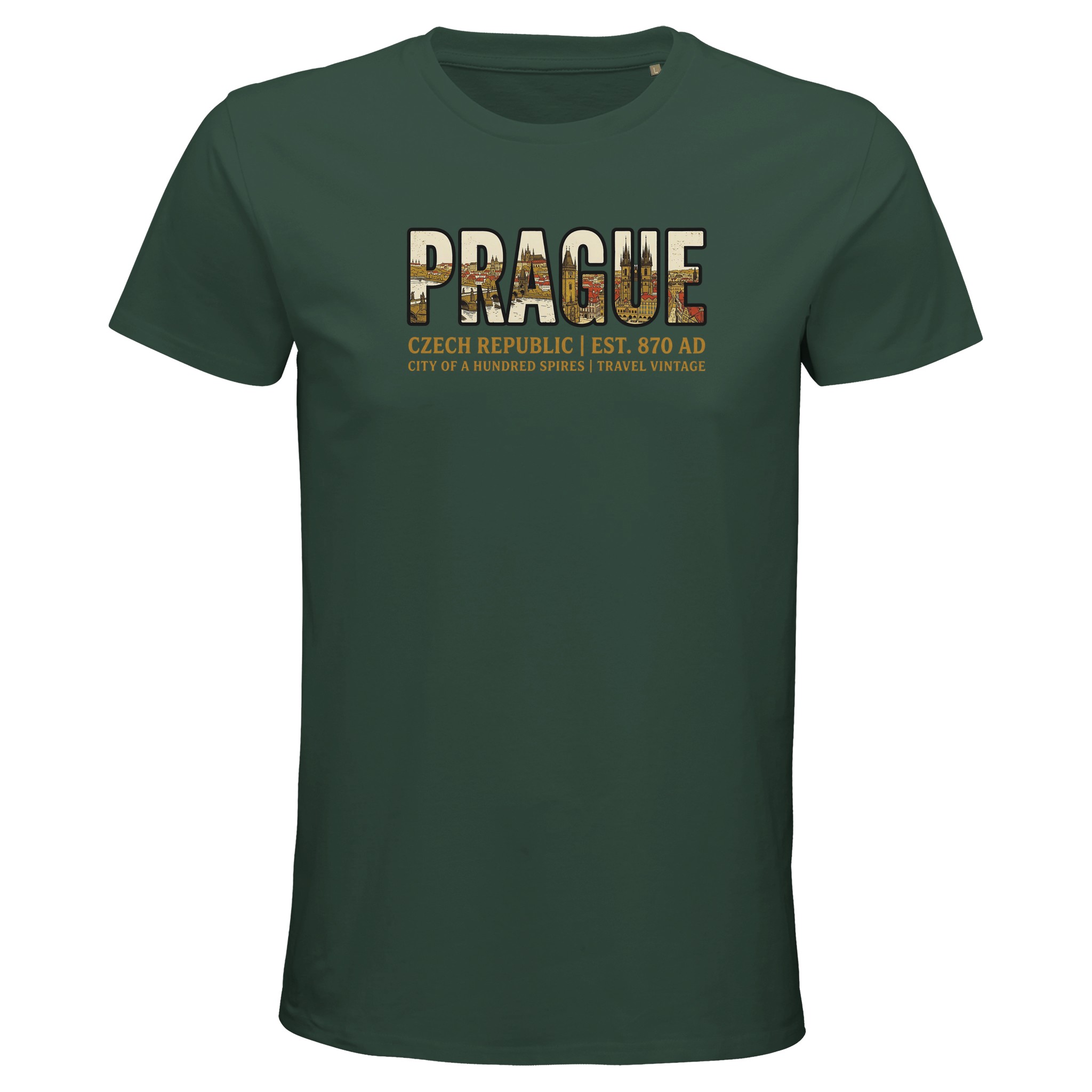 T-shirt Prague homme bio ajusté T-shirt Prague homme bio ajusté, coloris Vert bouteille