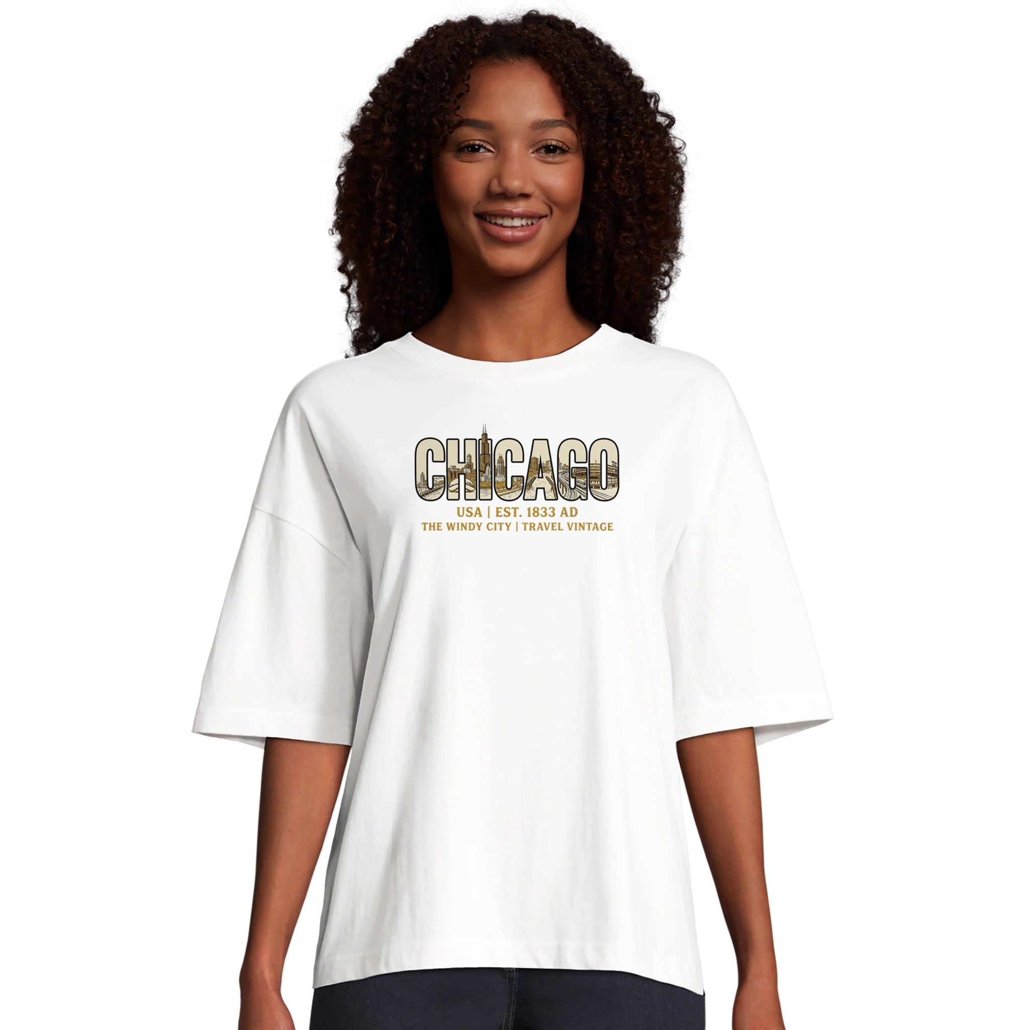 T-shirt Chicago femme ample coton en conversion bio T-shirt Chicago femme ample coton en conversion bio, photo 2