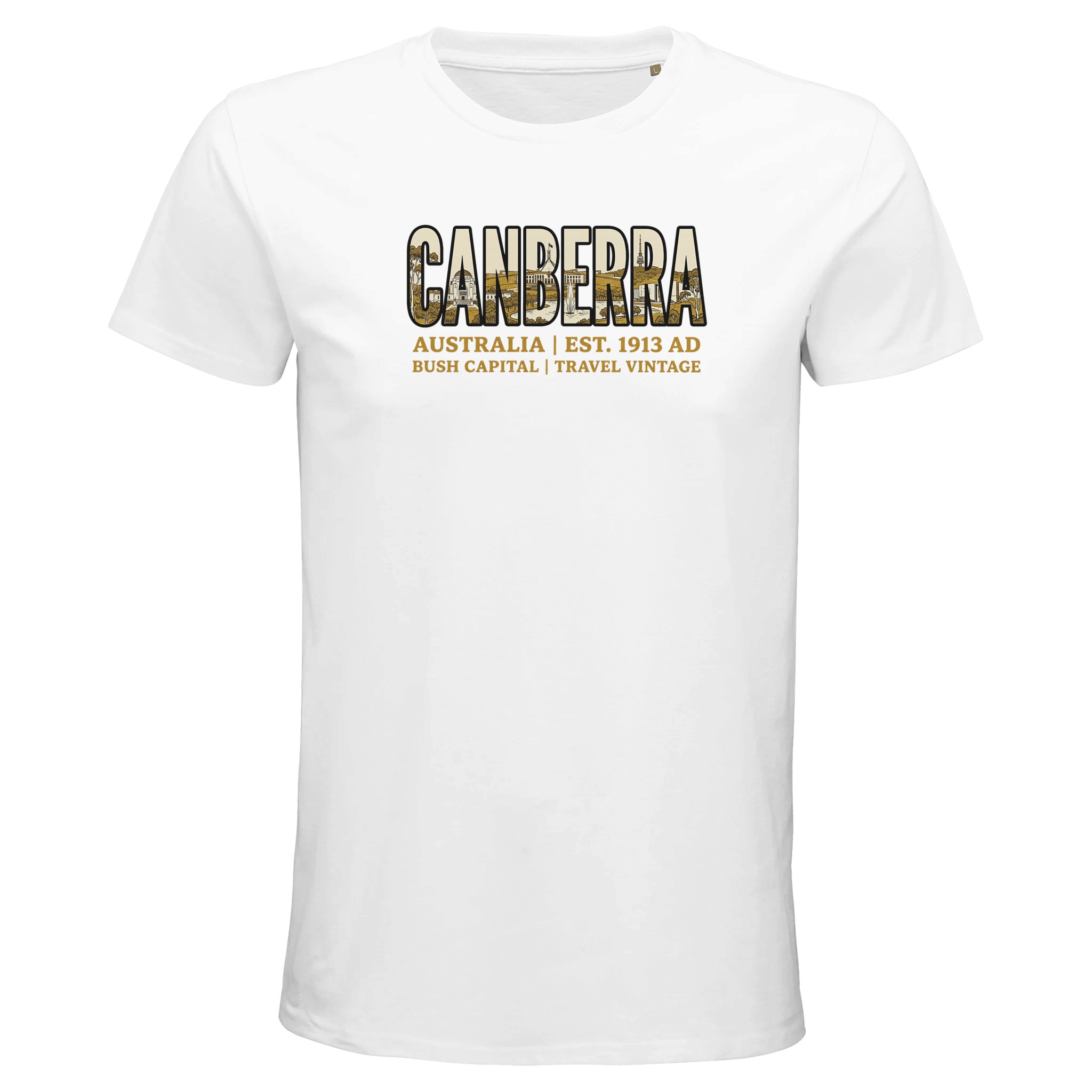T-shirt Canberra homme bio ajusté T-shirt Canberra homme bio ajusté, coloris Blanc