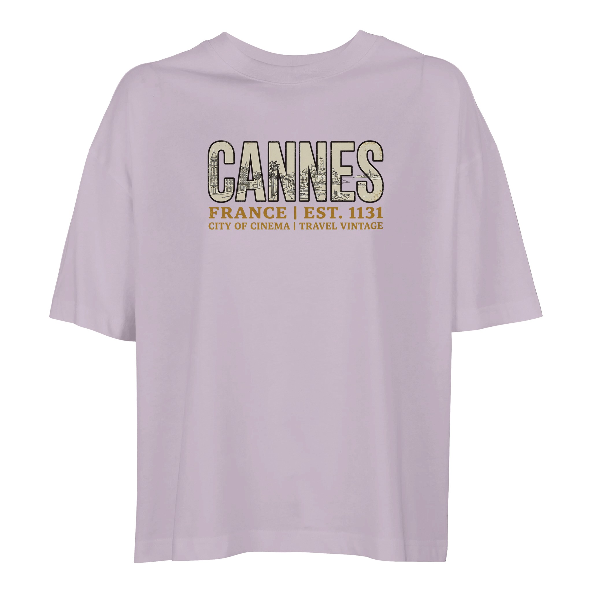 T-shirt Cannes femme ample coton bio ville cinéma T-shirt Cannes femme ample coton bio ville cinéma