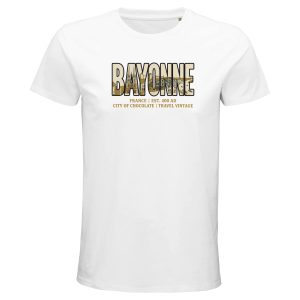 T-shirt Bayonne homme bio ajusté ville de chocolat T-shirt Bayonne homme bio ajusté ville de chocolat