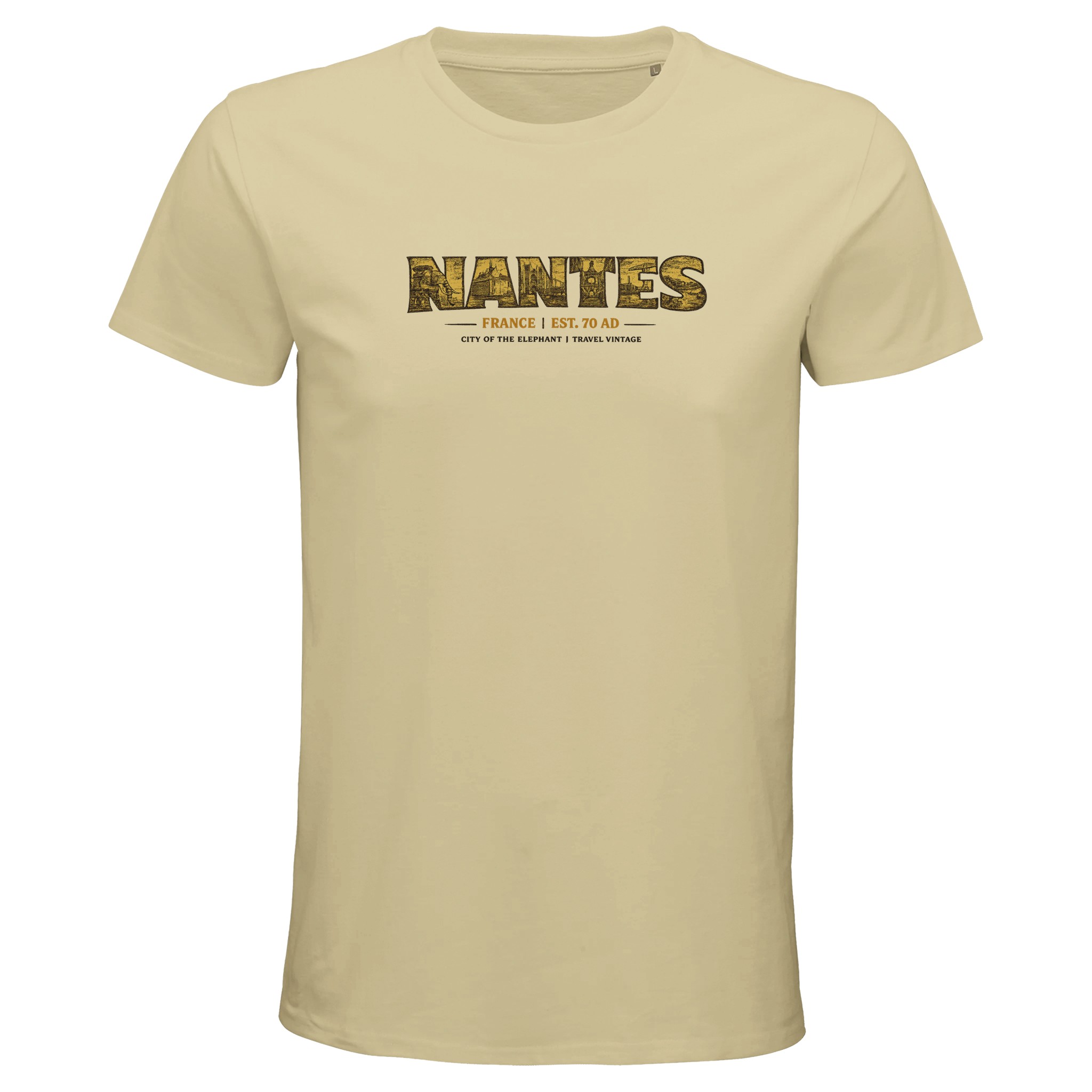 T-shirt Nantes homme bio ajusté ville française T-shirt Nantes homme bio ajusté ville française
