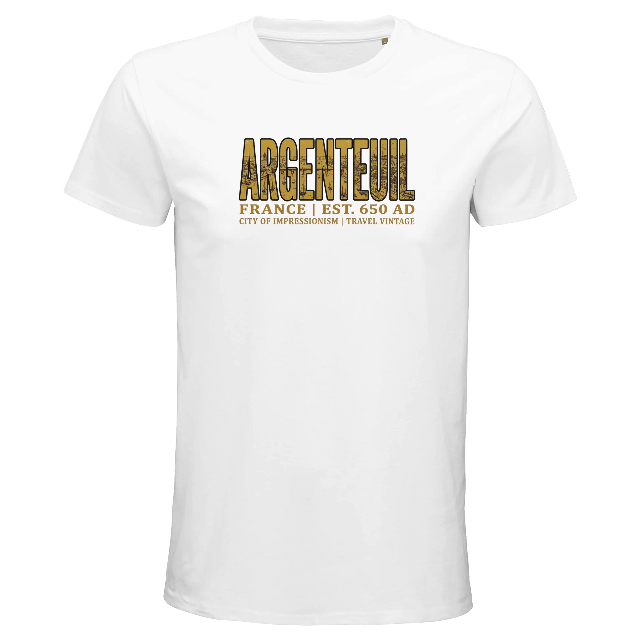 T-shirt Argenteuil homme bio ajusté ville française T-shirt Argenteuil homme bio ajusté ville française