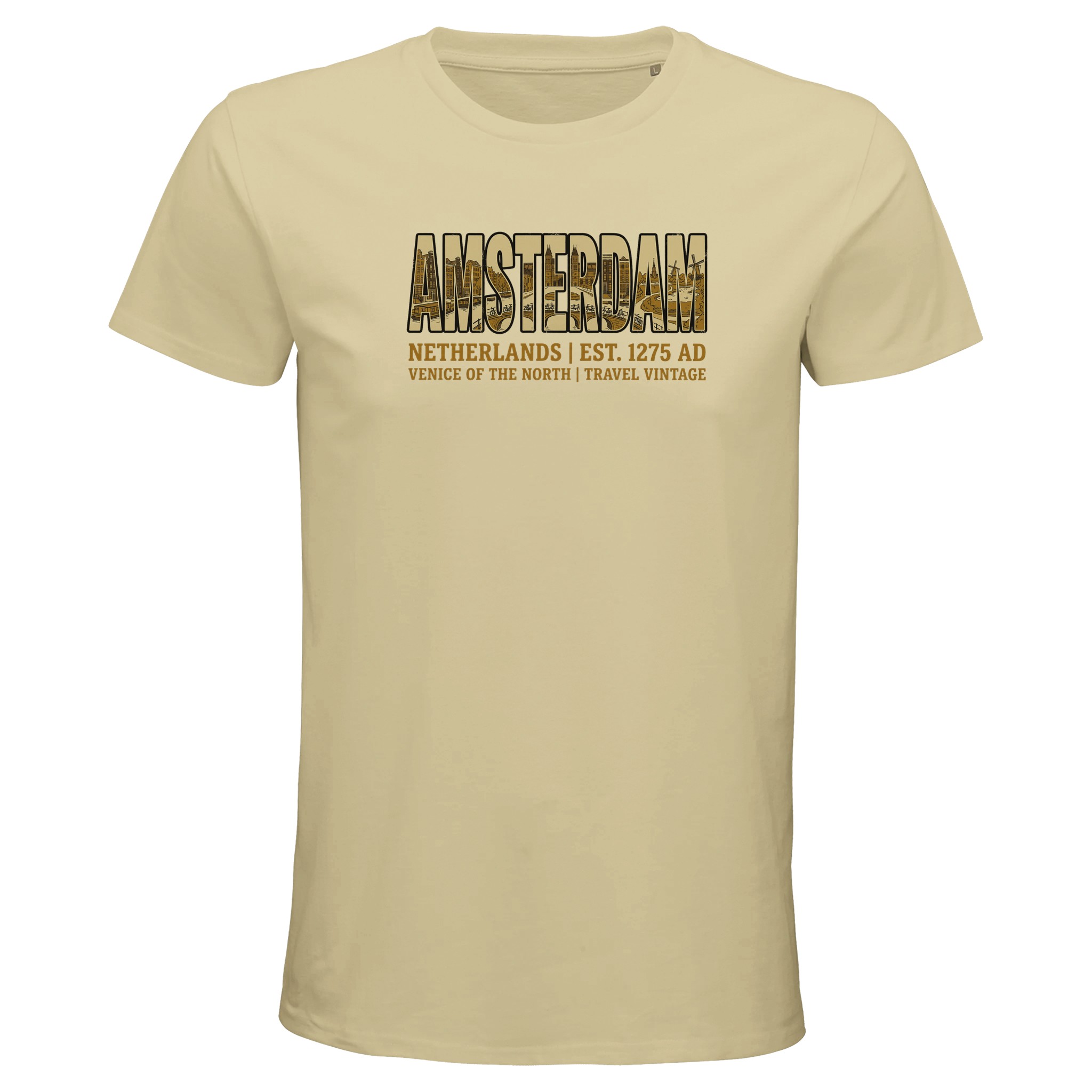 T-shirt Amsterdam homme bio ajusté T-shirt Amsterdam homme bio ajusté, coloris Natural