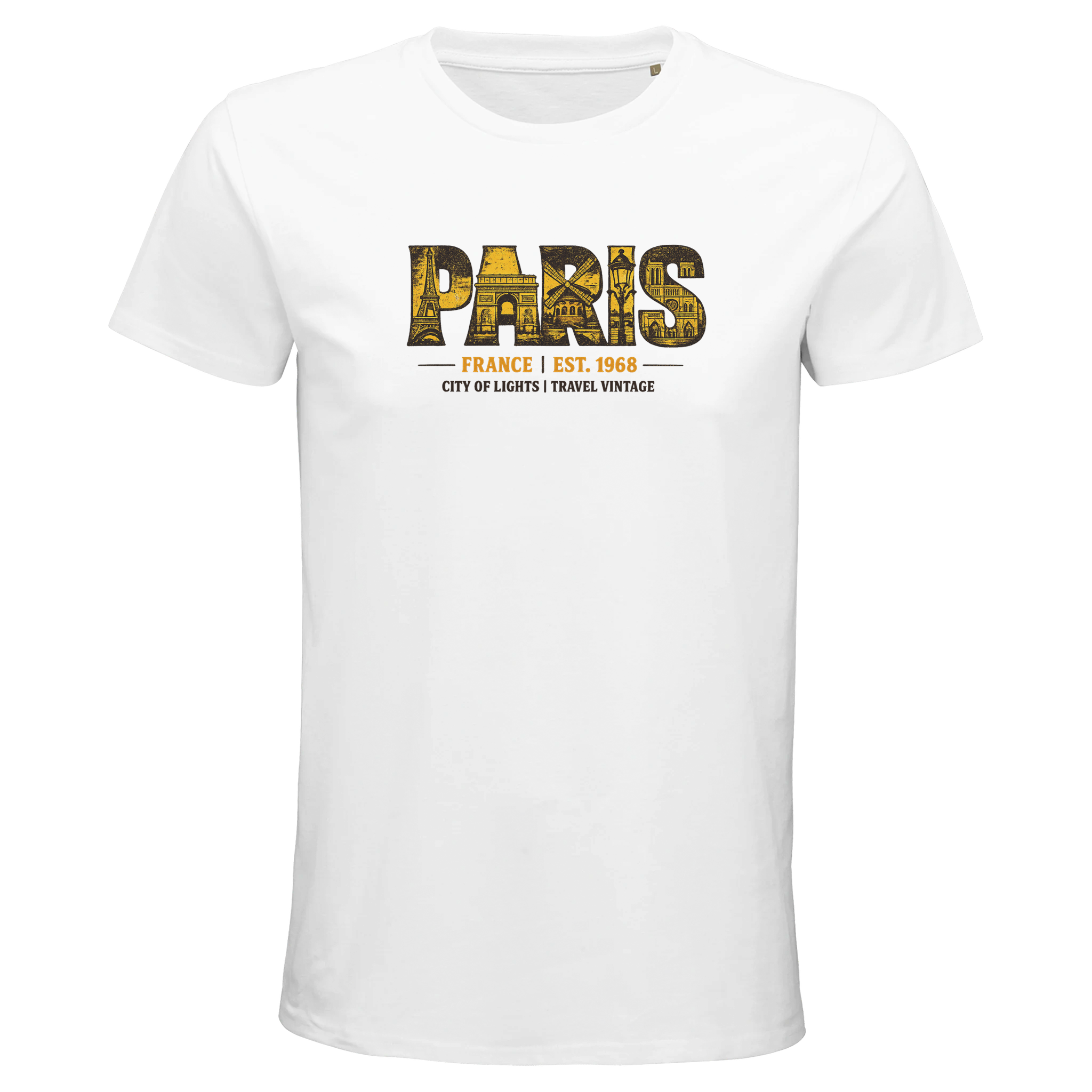 T-shirt Paris homme bio ajusté ville lumière T-shirt Paris homme bio ajusté ville lumière