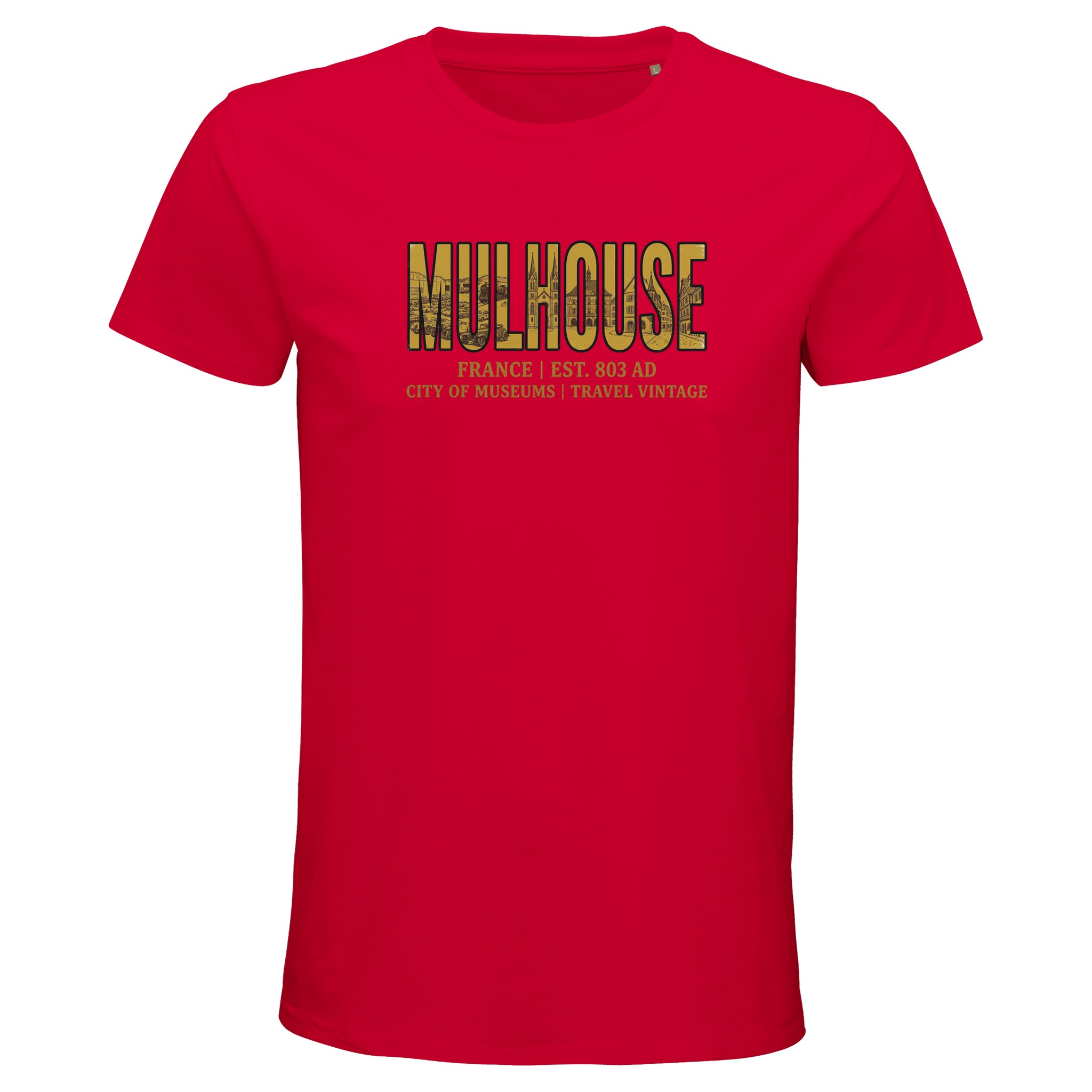 T-shirt Mulhouse homme bio ajusté ville française T-shirt Mulhouse homme bio ajusté ville française