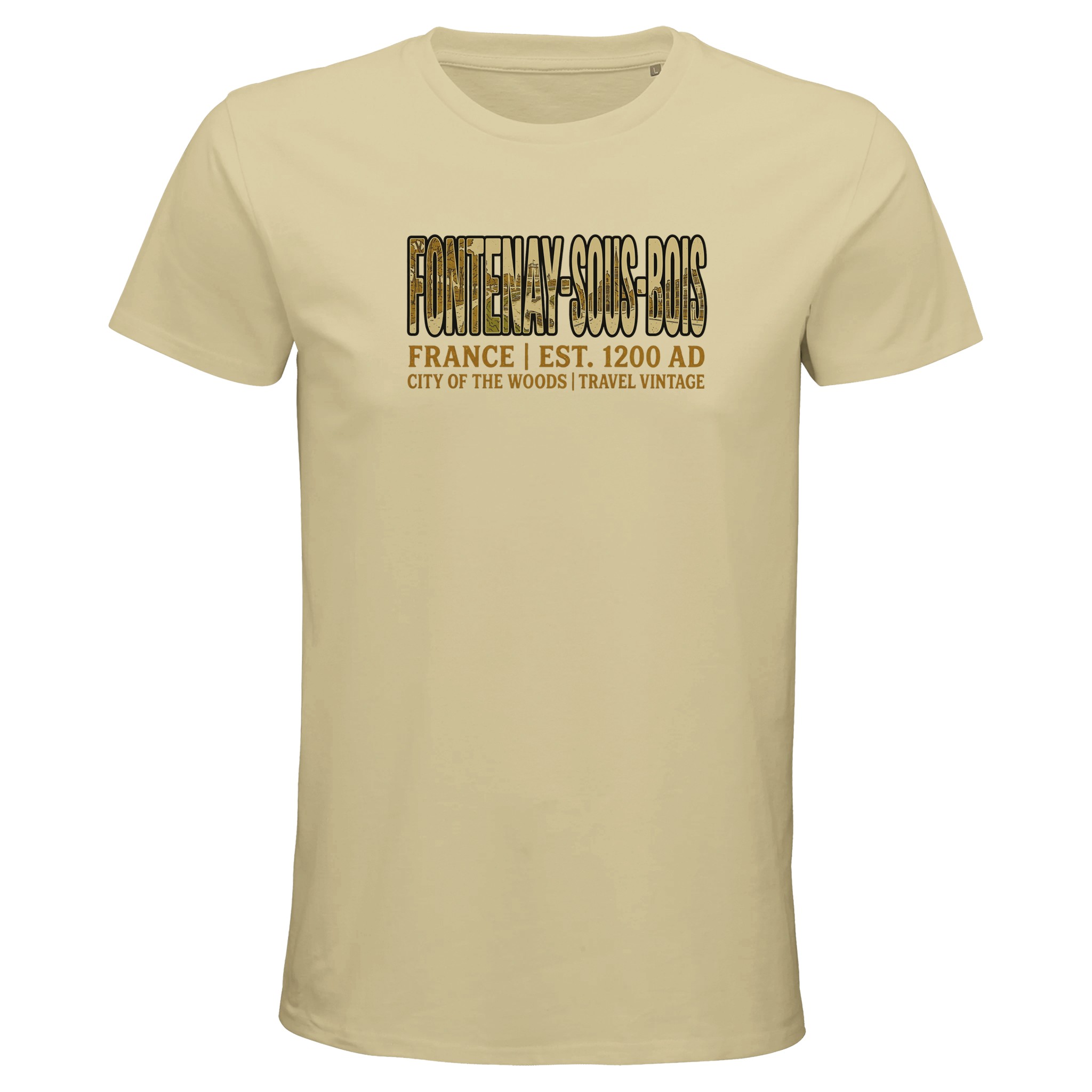 T-shirt Fontenay-sous-Bois homme bio ajusté ville T-shirt Fontenay-sous-Bois homme bio ajusté ville
