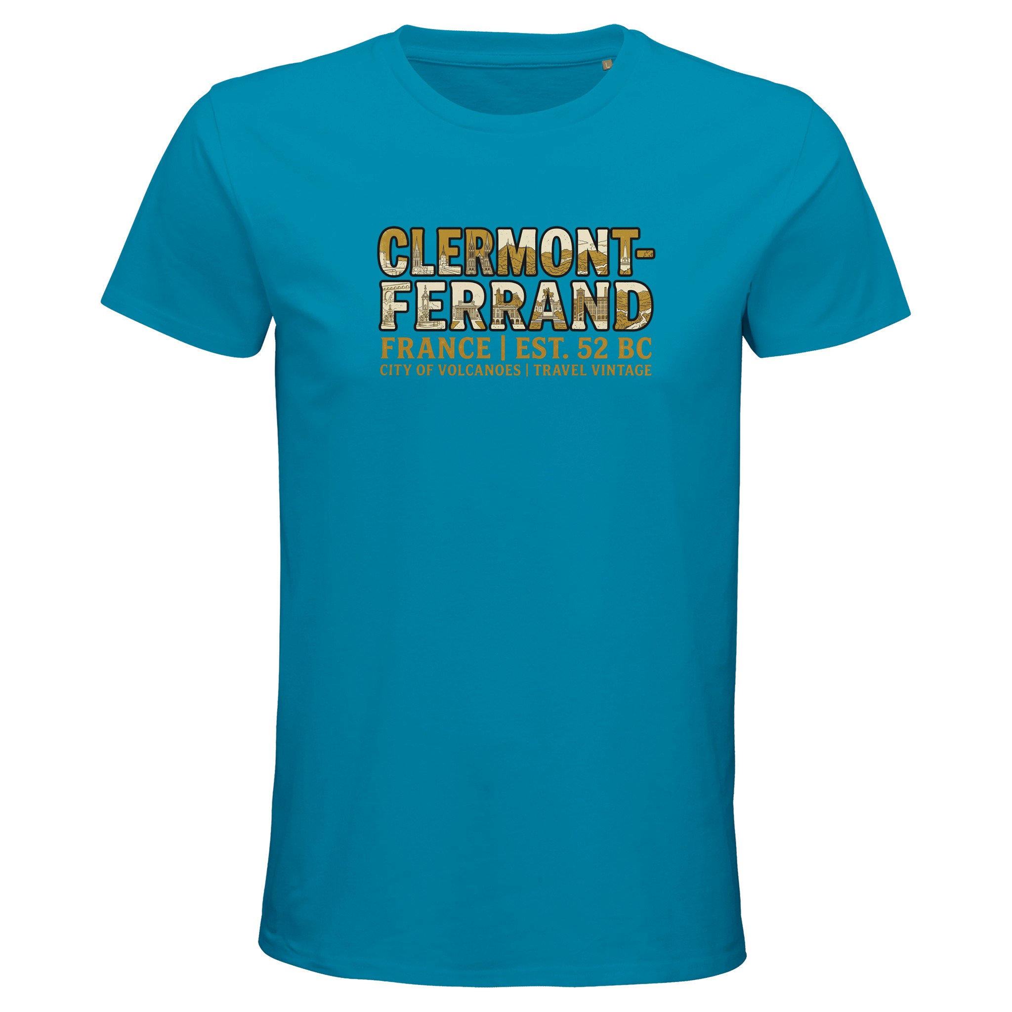 T-shirt Clermont-Ferrand homme bio ajusté ville T-shirt Clermont-Ferrand homme bio ajusté ville