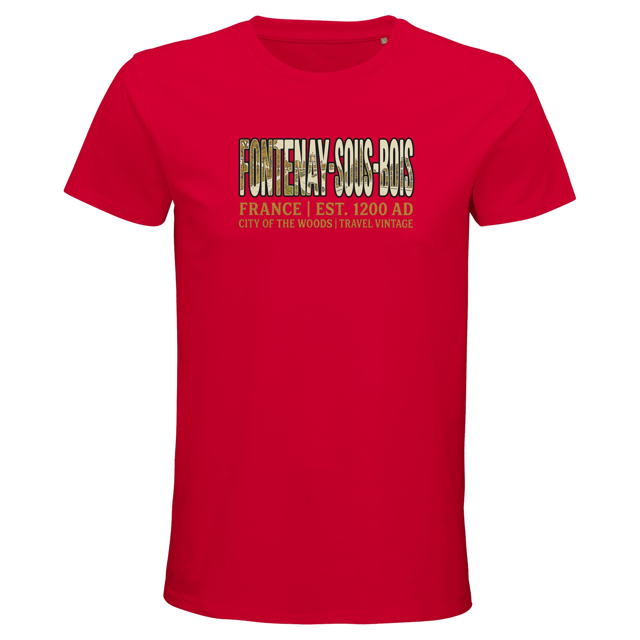 T-shirt Fontenay-sous-Bois homme bio ajusté ville T-shirt Fontenay-sous-Bois homme bio ajusté ville